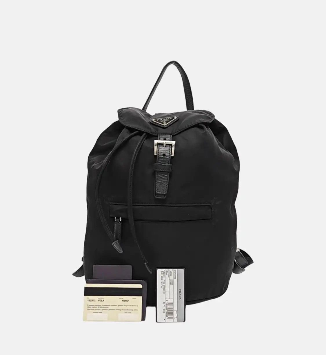 Prada PRADA black nylon logo backpack silver hardware Size ONE SIZE - 8 Thumbnail