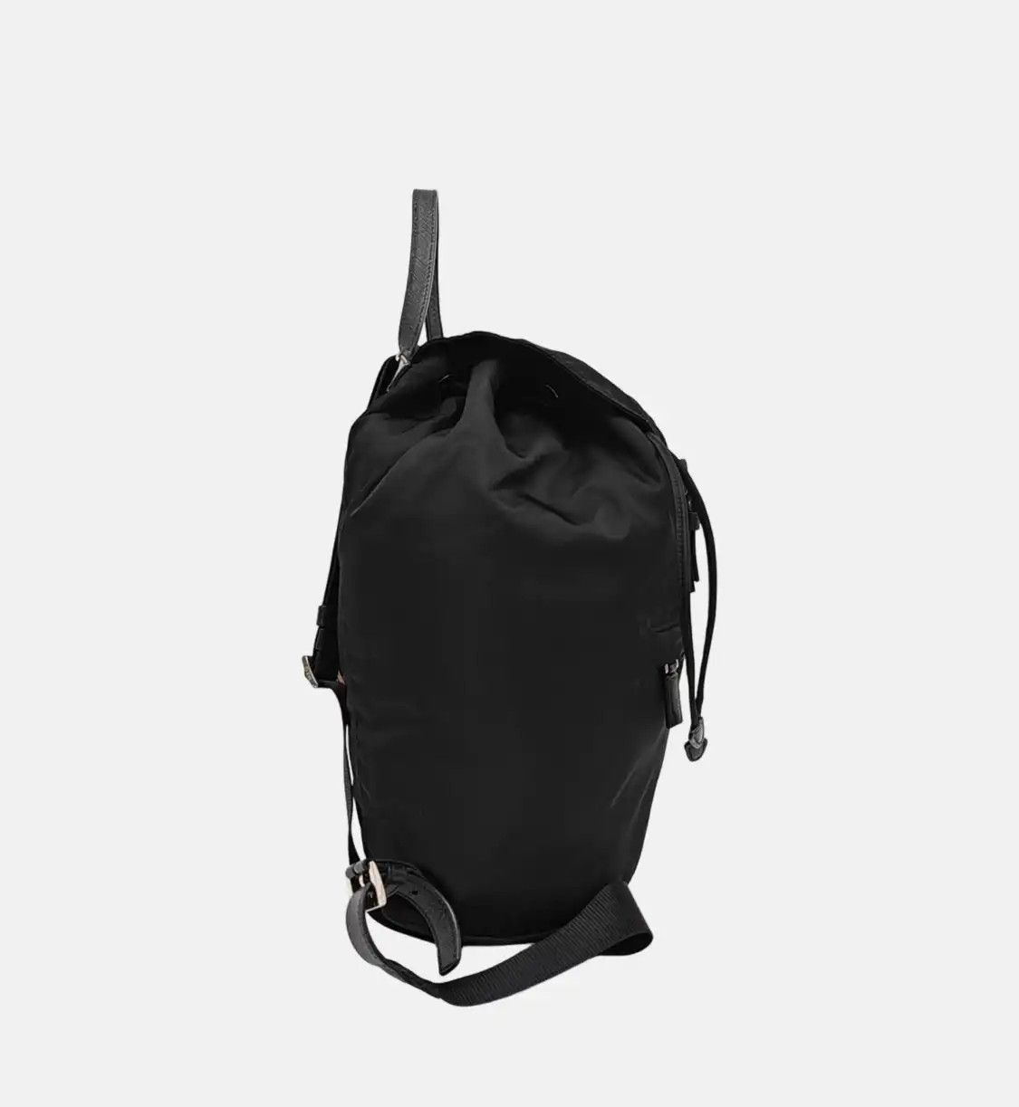 Prada PRADA black nylon logo backpack silver hardware Size ONE SIZE - 4 Thumbnail