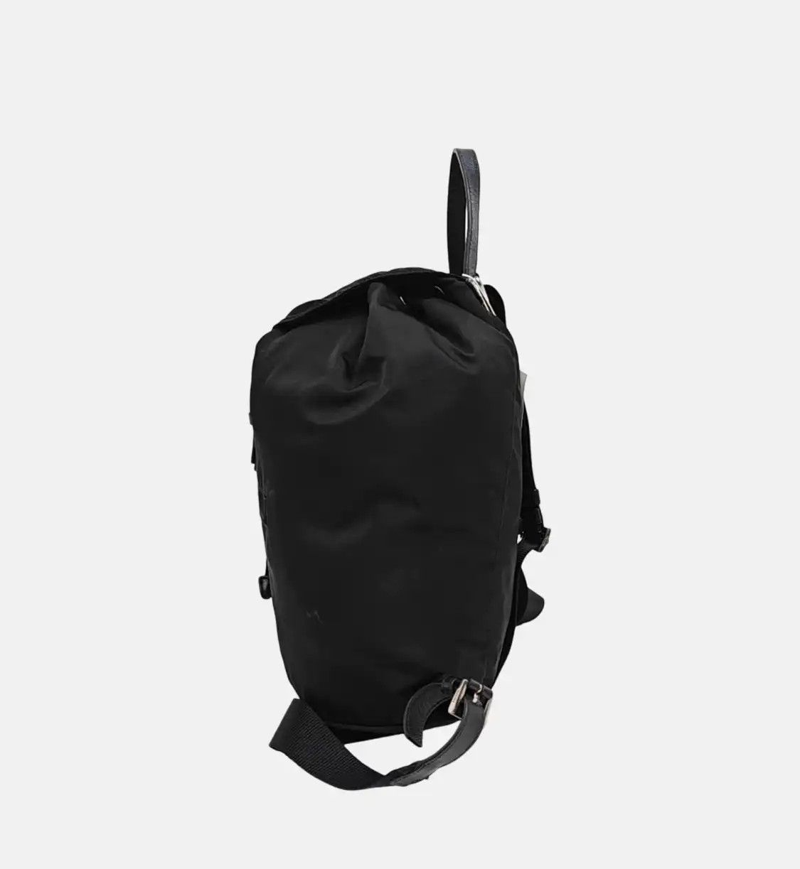 Prada PRADA black nylon logo backpack silver hardware Size ONE SIZE - 3 Thumbnail