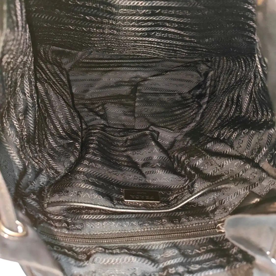 Prada PRADA black nylon logo backpack silver hardware Size ONE SIZE - 7 Thumbnail