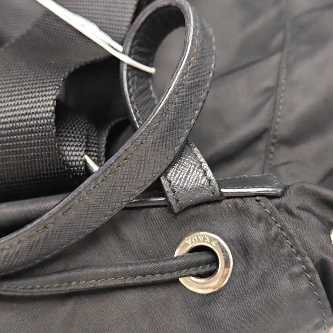 Prada PRADA black nylon logo backpack silver hardware Size ONE SIZE - 13 Thumbnail