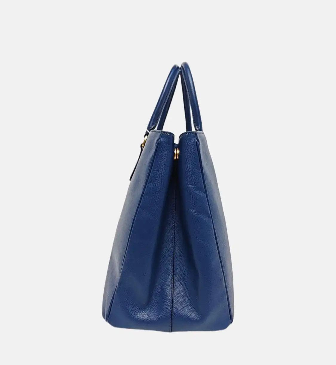 Prada PRADA Galleria Large blue cowhide leather logo cross pattern handbag gold hardwa Size ONE SIZE - 3 Thumbnail