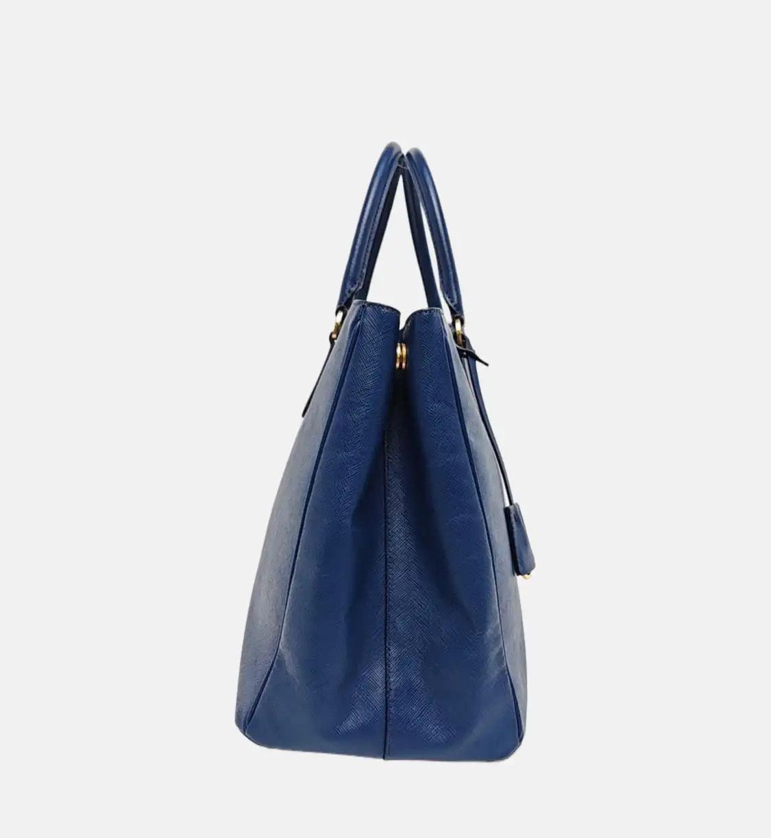 Prada PRADA Galleria Large blue cowhide leather logo cross pattern handbag gold hardwa Size ONE SIZE - 4 Thumbnail