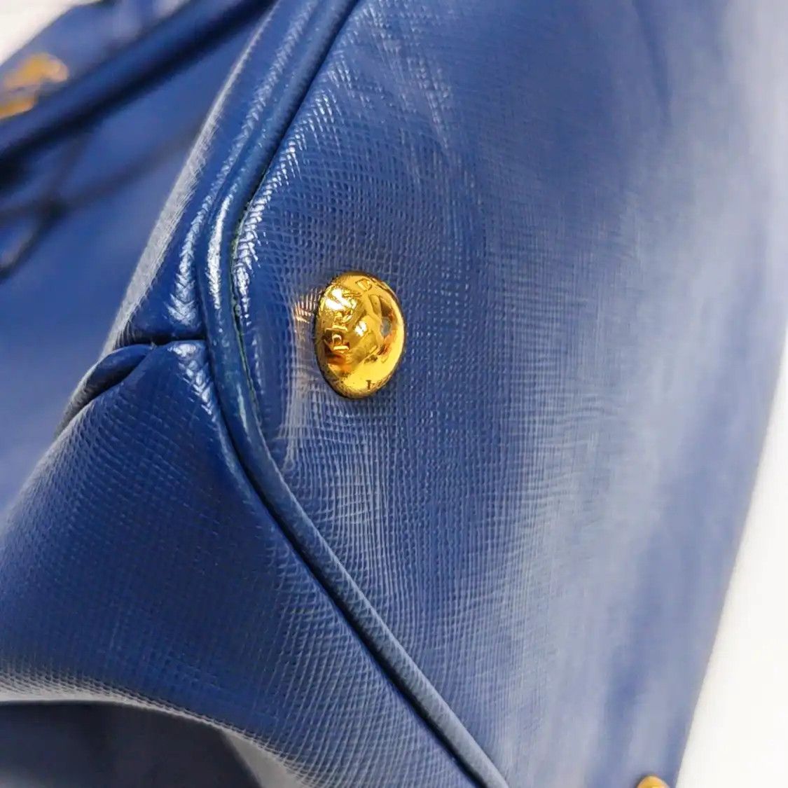 Prada PRADA Galleria Large blue cowhide leather logo cross pattern handbag gold hardwa Size ONE SIZE - 15 Thumbnail