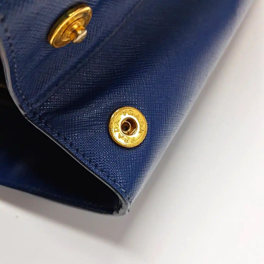 Prada PRADA Galleria Large blue cowhide leather logo cross pattern handbag gold hardwa Size ONE SIZE - 12 Thumbnail