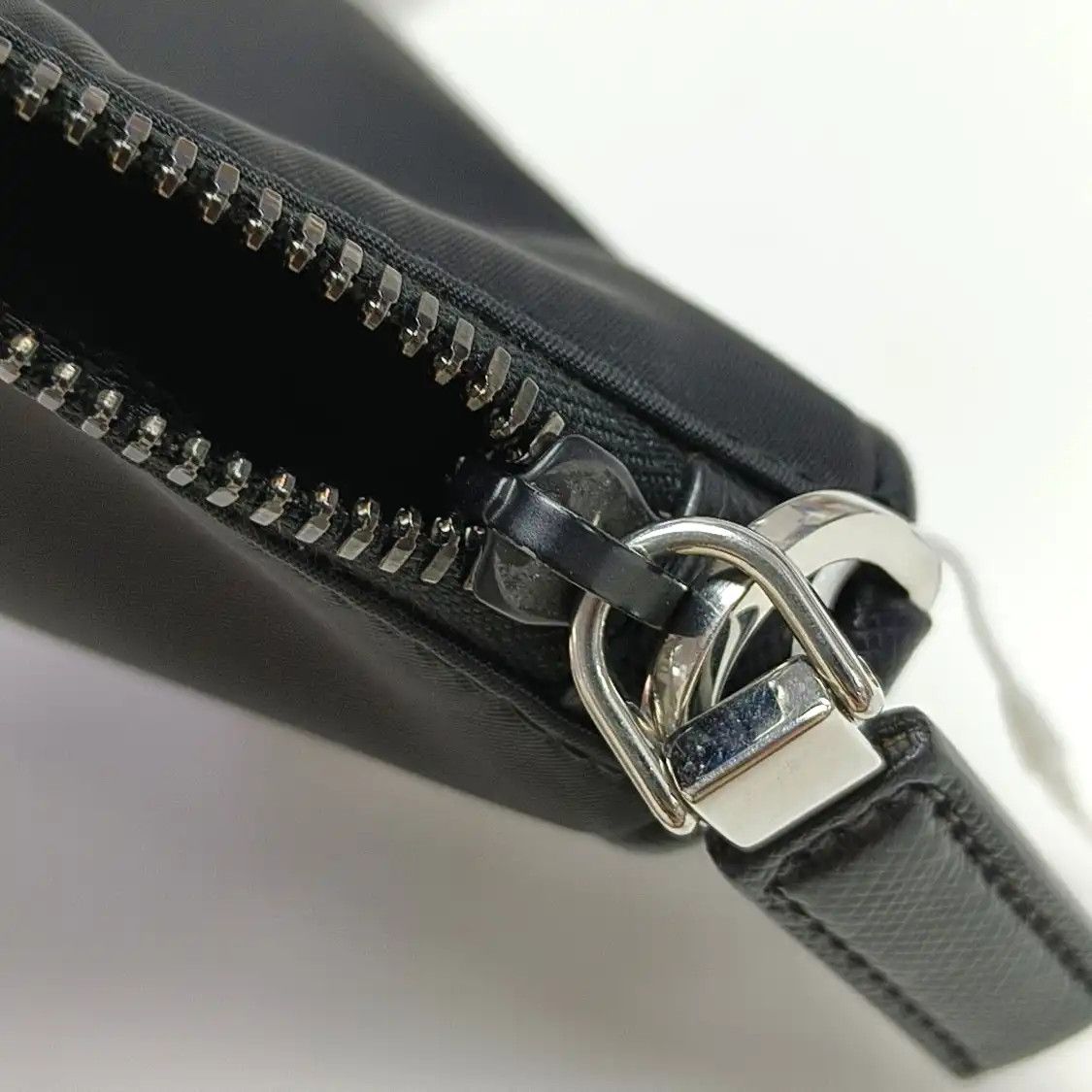 Prada PRADA black nylon logo crossbody bag shoulder bag silver hardware sub-pocket det Size ONE SIZE - 9 Thumbnail
