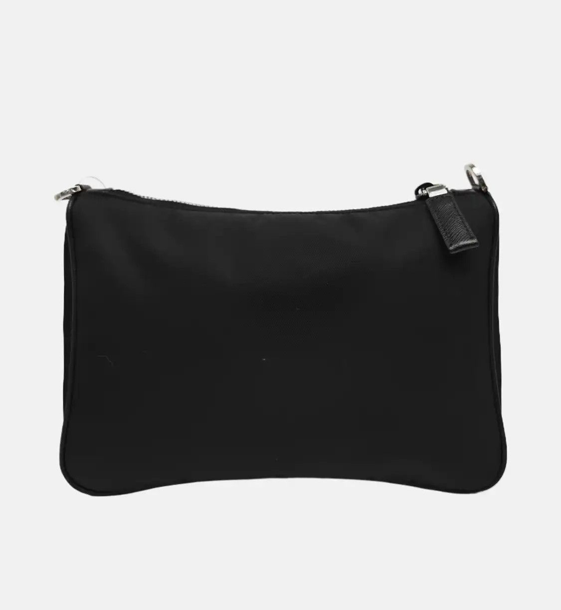 Prada PRADA black nylon logo crossbody bag shoulder bag silver hardware sub-pocket det Size ONE SIZE - 5 Thumbnail