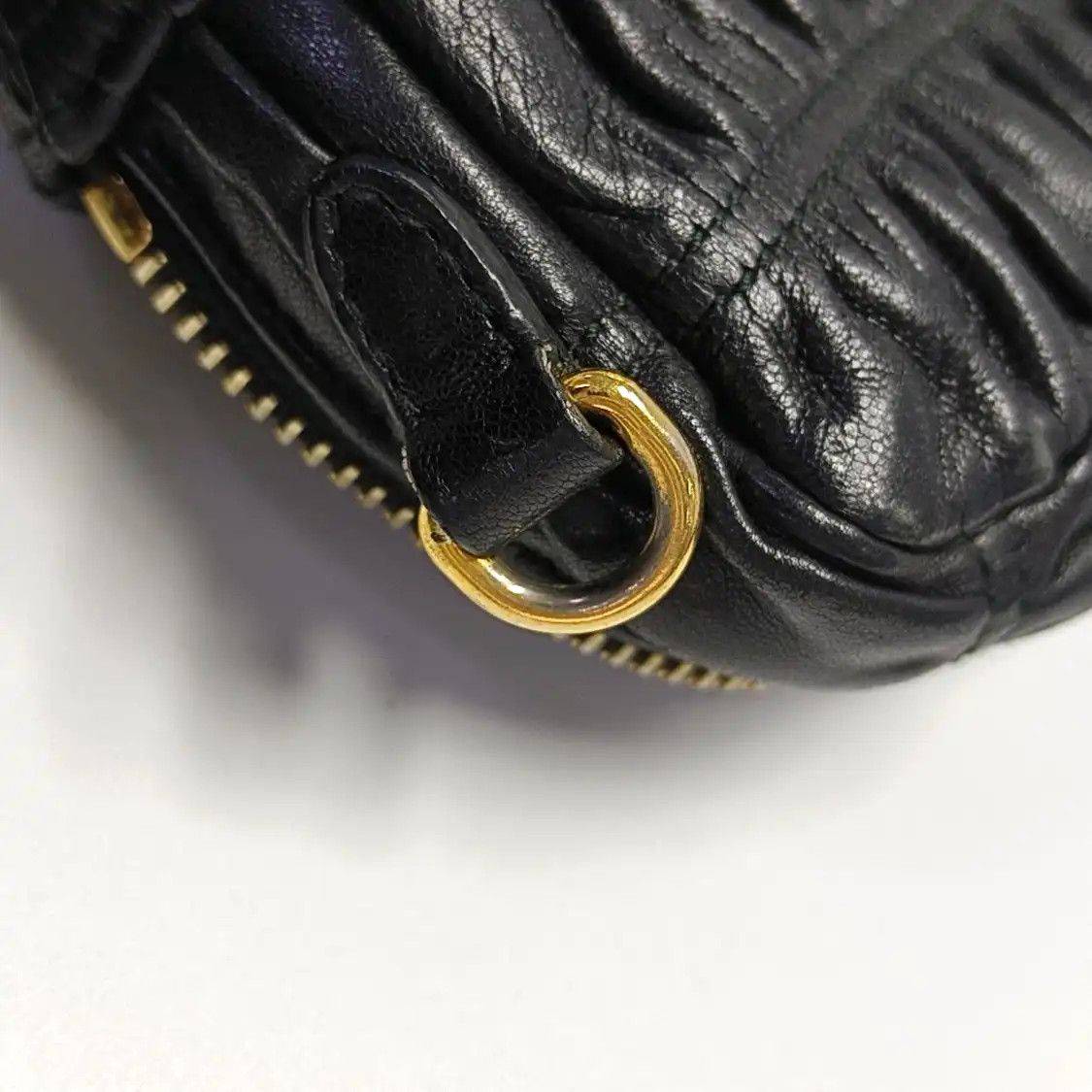 Prada PRADA black sheepskin quilted shoulder bag gold hardware detachable strap Size ONE SIZE - 11 Thumbnail