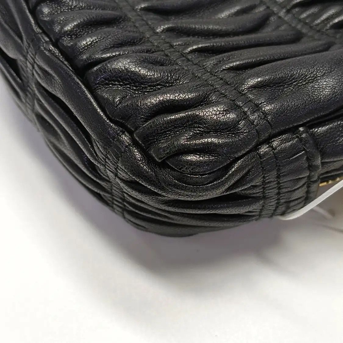 Prada PRADA black sheepskin quilted shoulder bag gold hardware detachable strap Size ONE SIZE - 13 Thumbnail