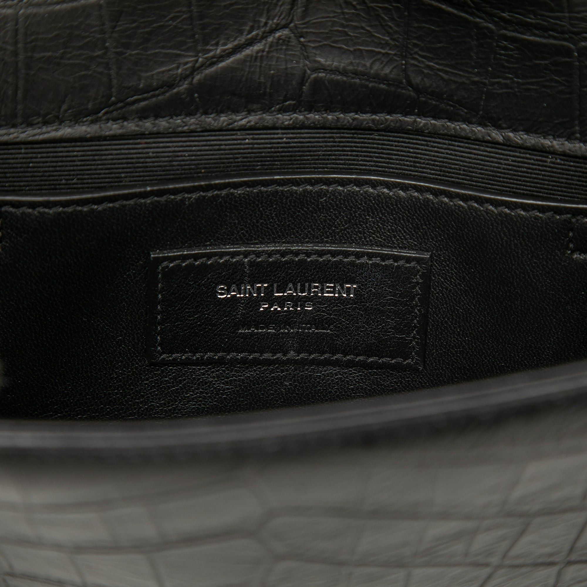 Saint Laurent Paris Croc Embossed Leather Monogram Kate Tassel Crossbody Size ONE SIZE - 5 Thumbnail