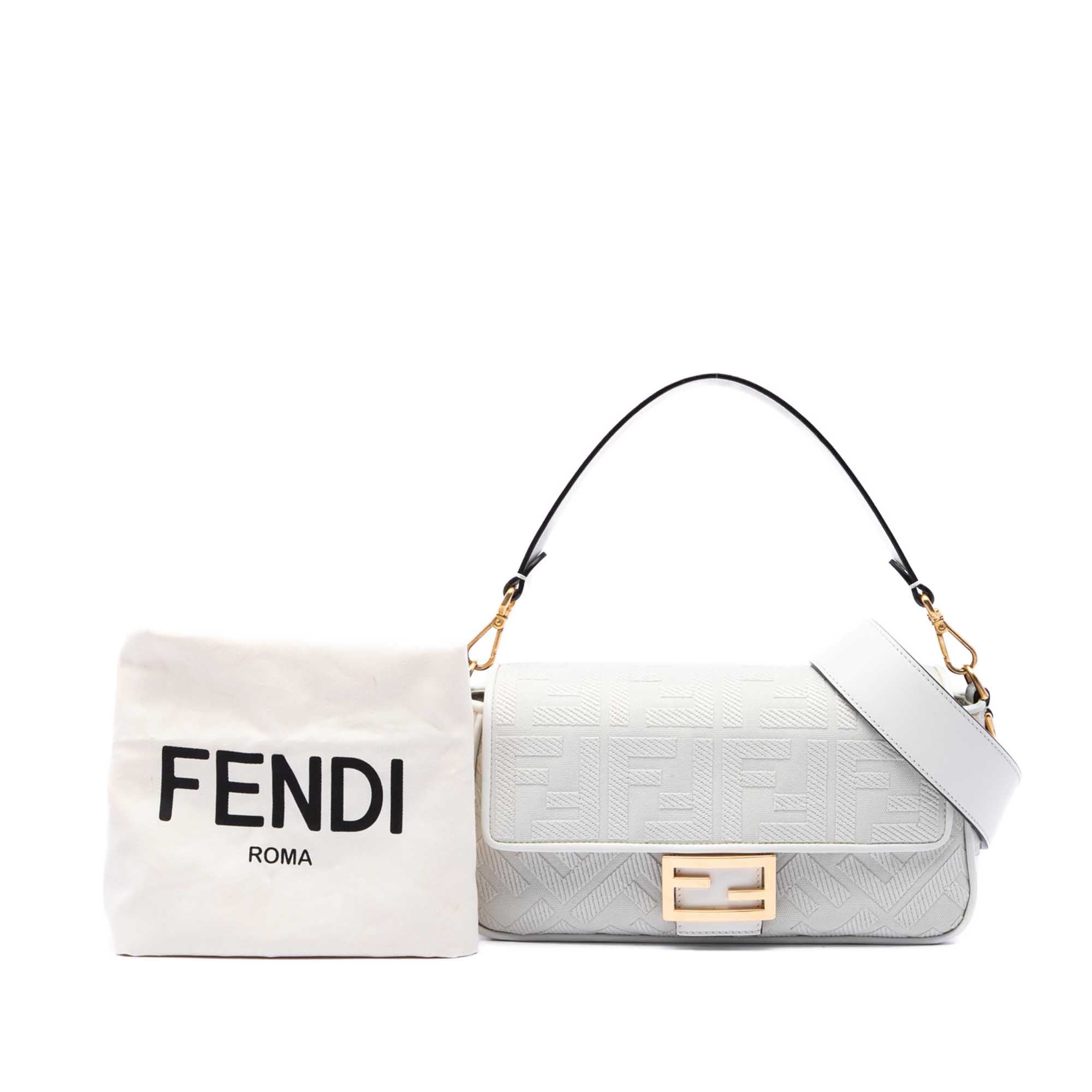 Fendi Zucca Embroidered Canvas Baguette Satchel Size ONE SIZE - 7 Thumbnail