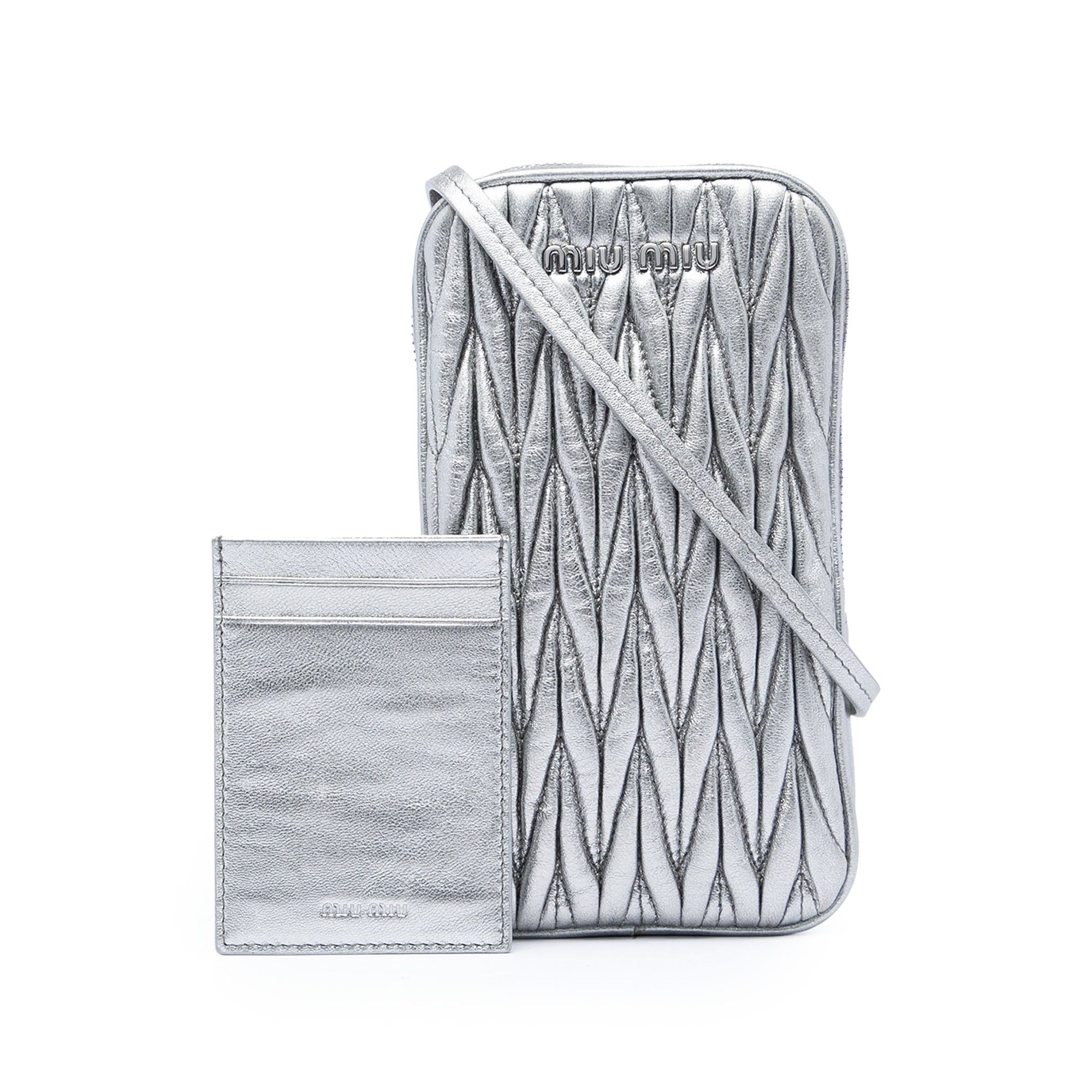 Miu Miu Matelasse Metallic Nappa Phone Holder Crossbody Size ONE SIZE - 6 Thumbnail