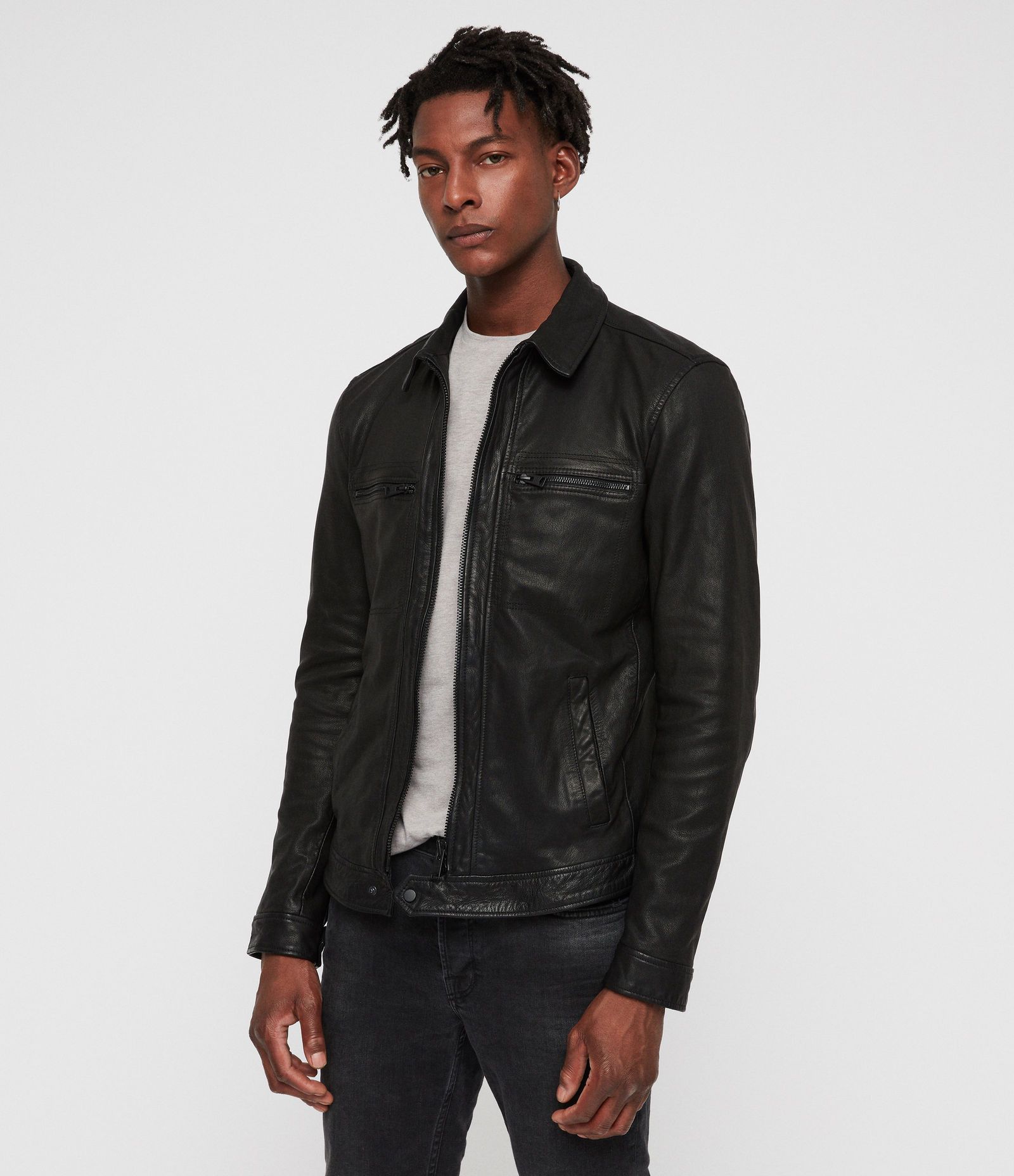 Allsaints Allsaints Lark Leather Jacket $500 retail | Grailed