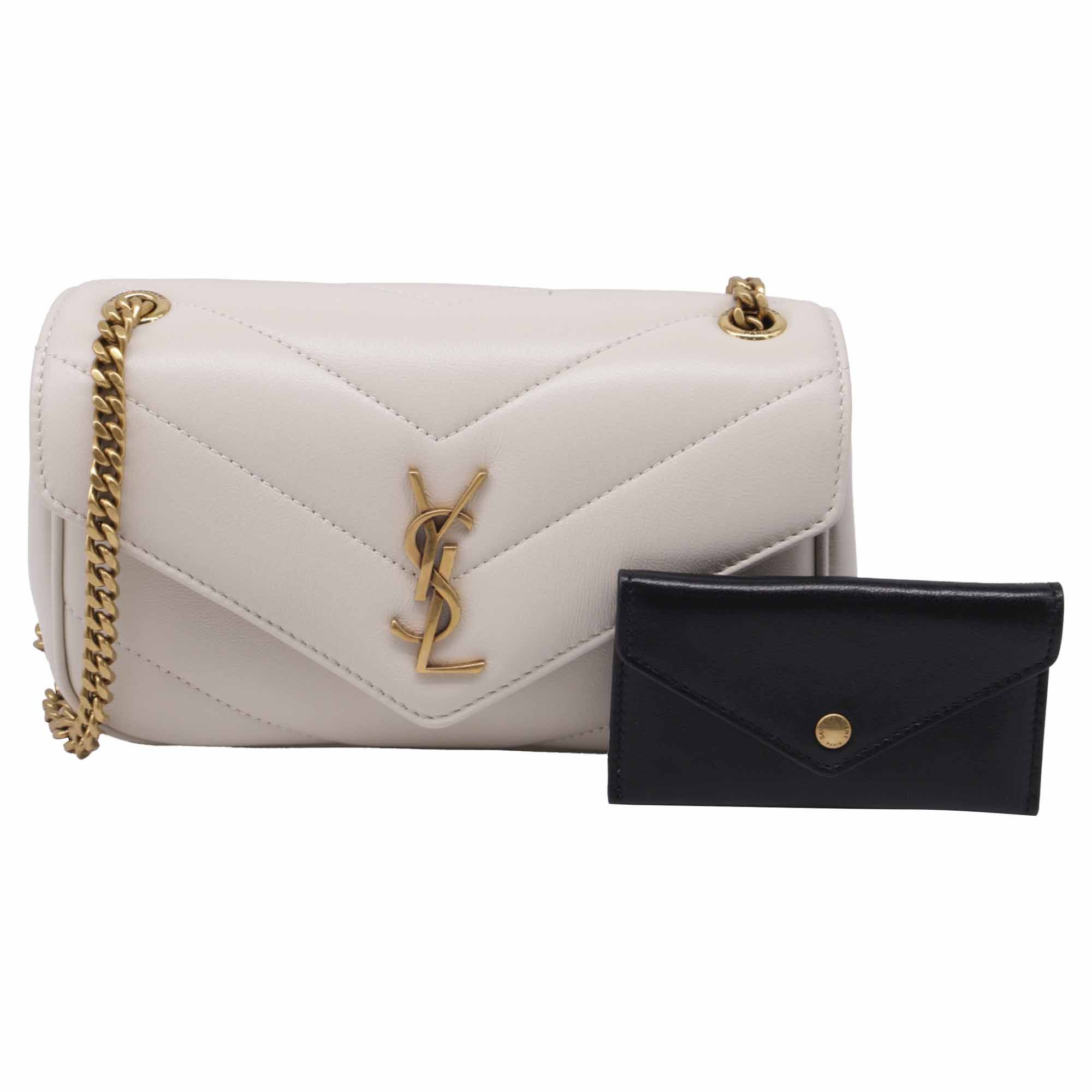 Yves Saint Laurent Saint Laurent Small Matelasse Loulou Bag in White Lambskin L Size ONE SIZE - 7 Thumbnail