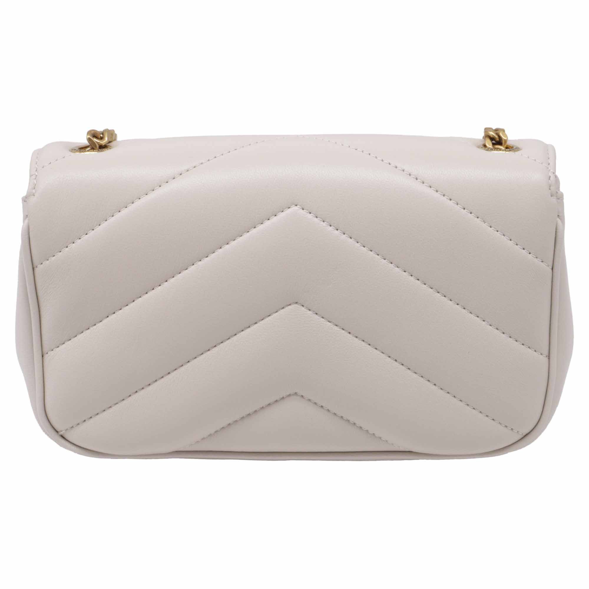 Yves Saint Laurent Saint Laurent Small Matelasse Loulou Bag in White Lambskin L Size ONE SIZE - 4 Thumbnail
