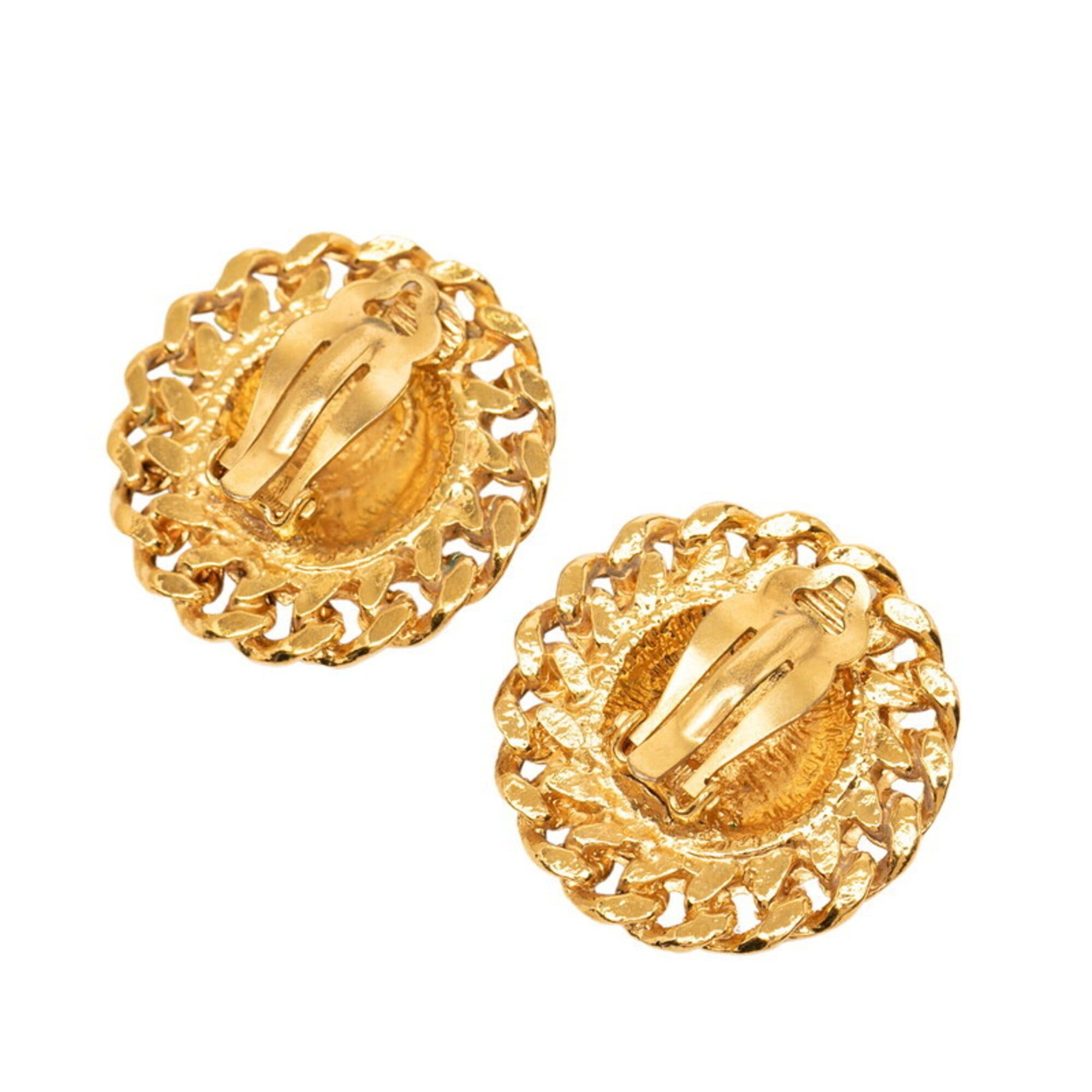 Chanel Chanel Coco Mark Matelassé Chain Earrings, Gold Plated (GP), Women's. Size ONE SIZE - 2 Thumbnail