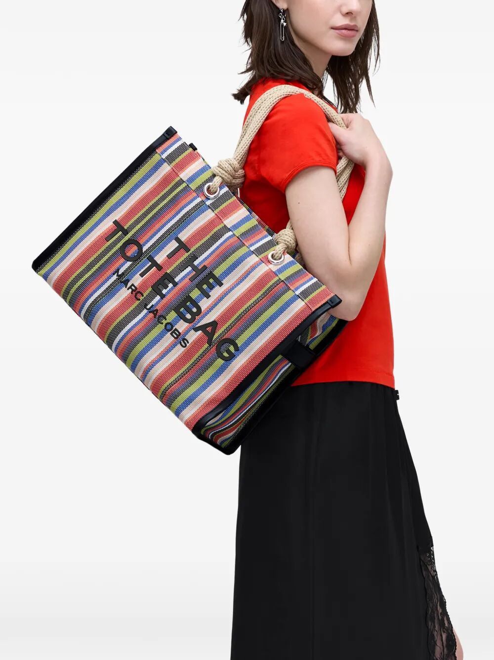 Marc Jacobs THE STRIPE MESH LARGE TOTE BAG Size ONE SIZE - 2 Thumbnail