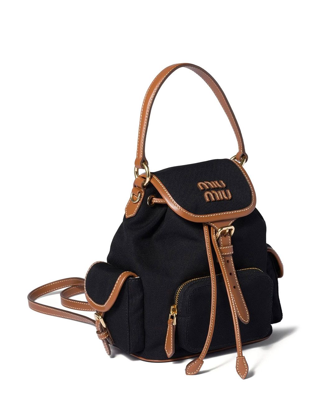 Miu Miu CANVAS AND LEATHER MEDIUM BACKPACK Size ONE SIZE - 5 Thumbnail