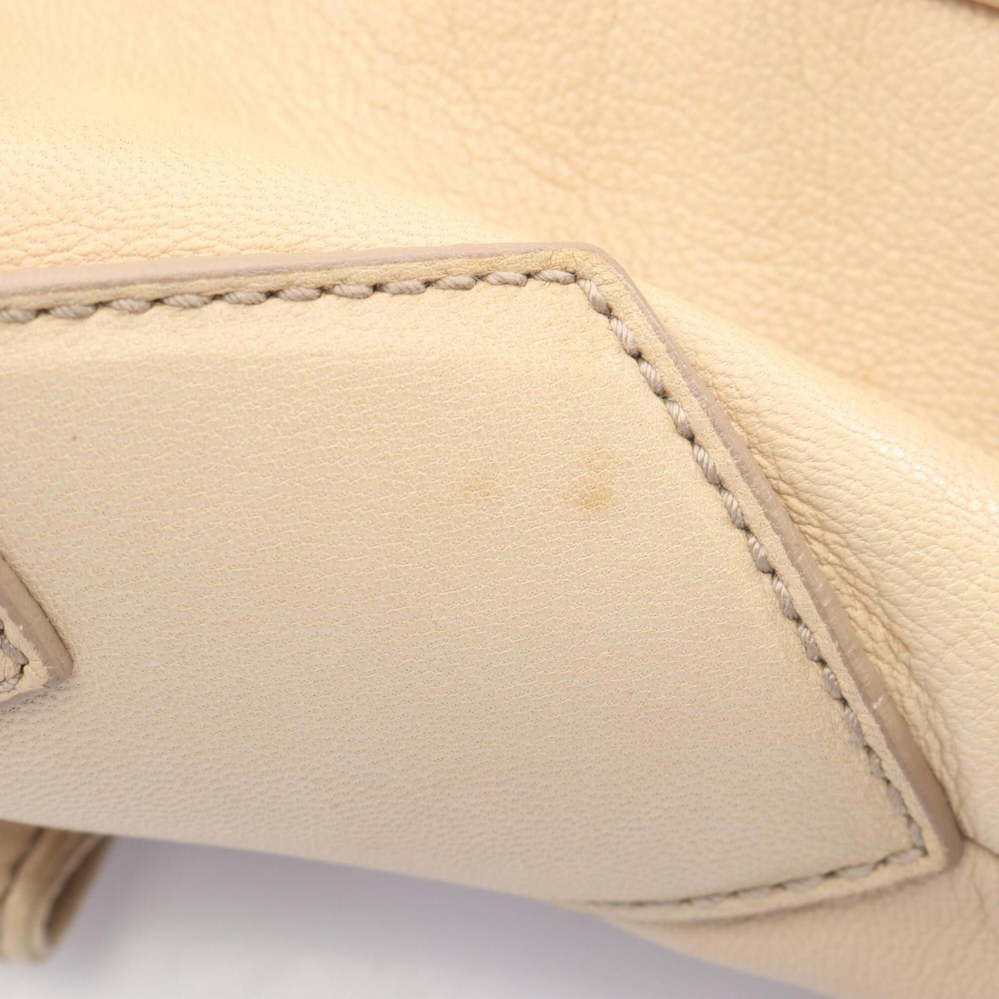 Yves Saint Laurent Yves Saint Laurent Rive Gauche Sac Bow Ribbon Shoulder Bag Handbag Leather Women's Beige Size ONE SIZE - 5 Thumbnail