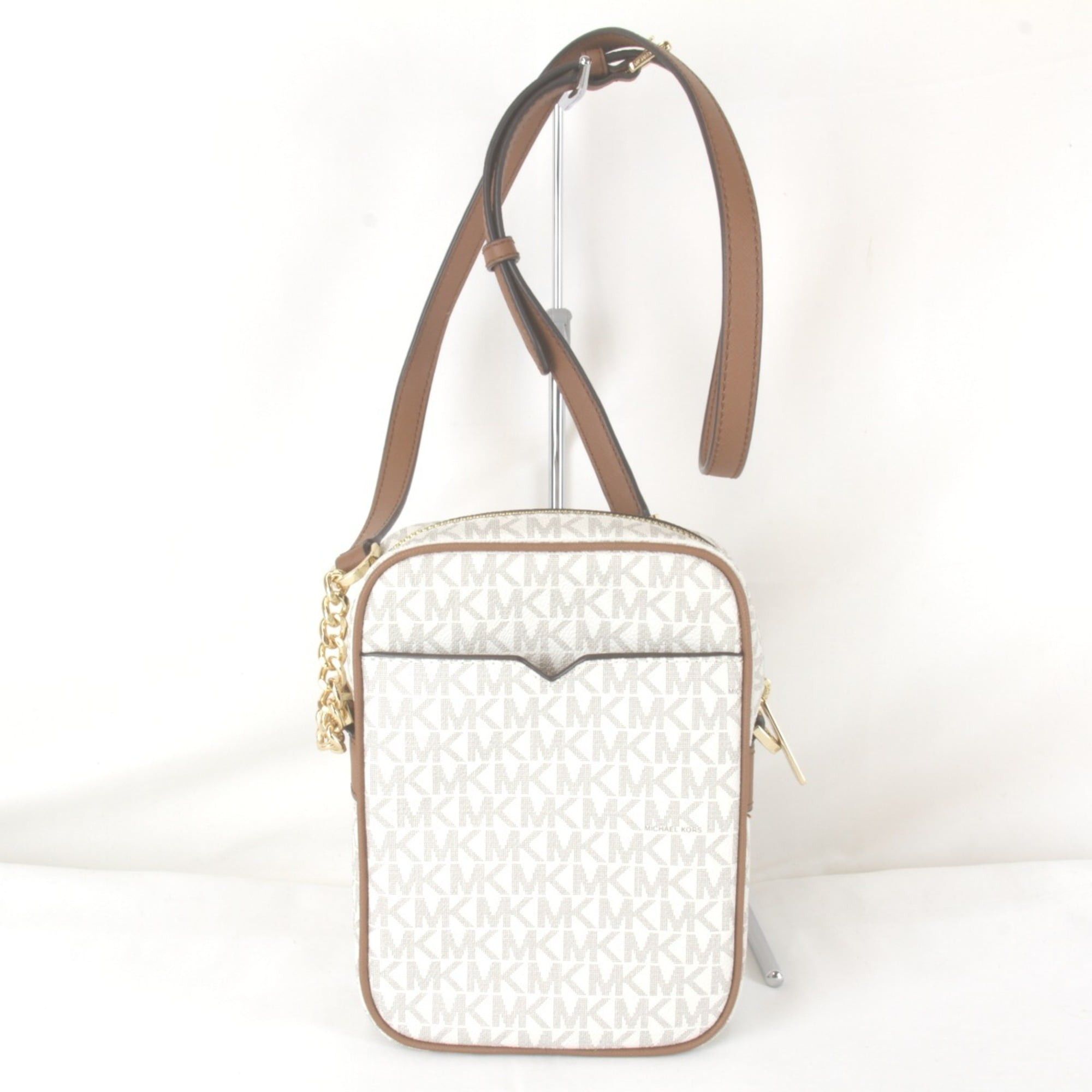 Michael Kors Michael Kors JET SET TRAVEL Chain Crossbody Vanilla Shoulder Bag White Women's Size ONE SIZE - 2 Thumbnail