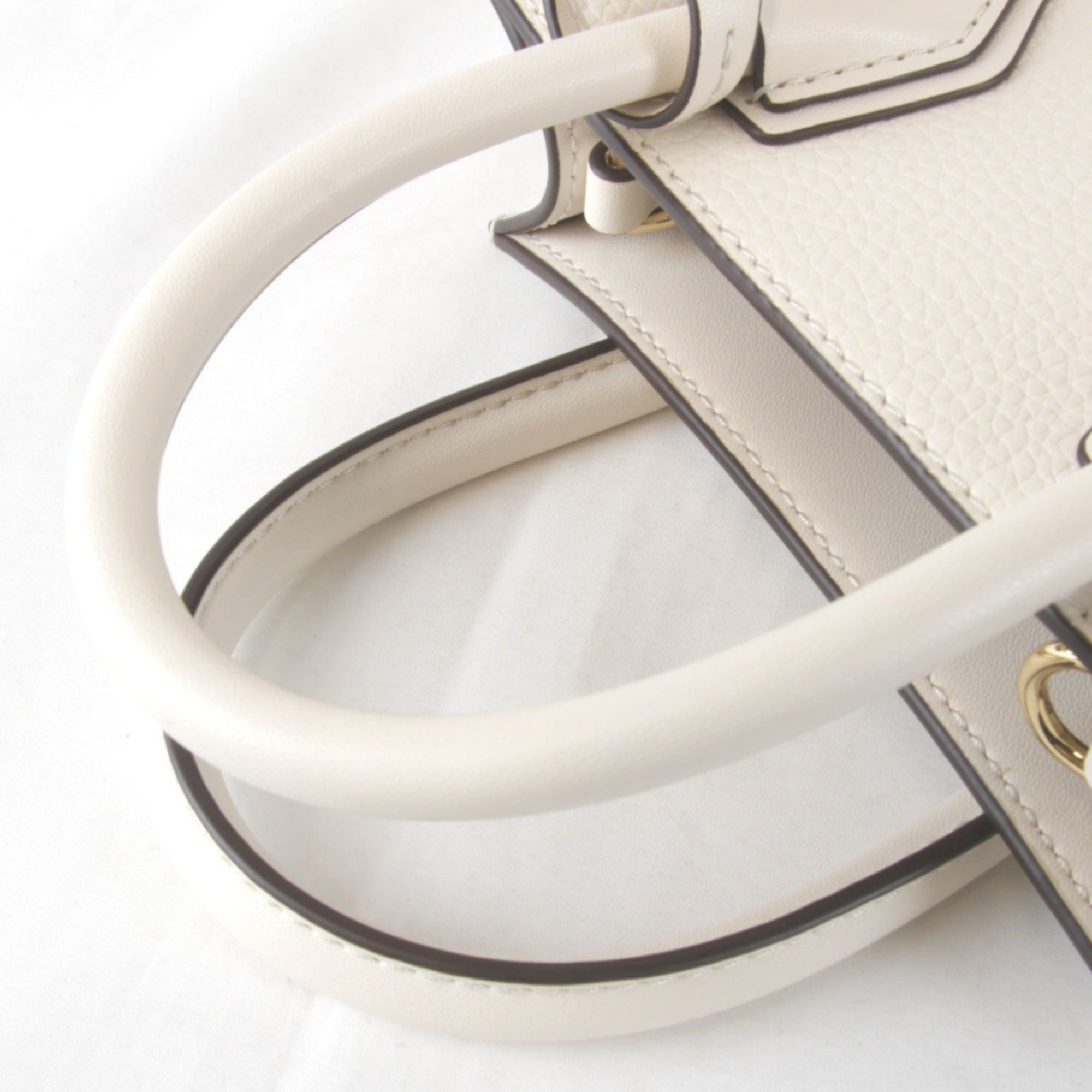 Michael Kors Michael Kors Shopper Tote Crossbody Bag Extra Small Shoulder Leather White Women's Size ONE SIZE - 8 Thumbnail