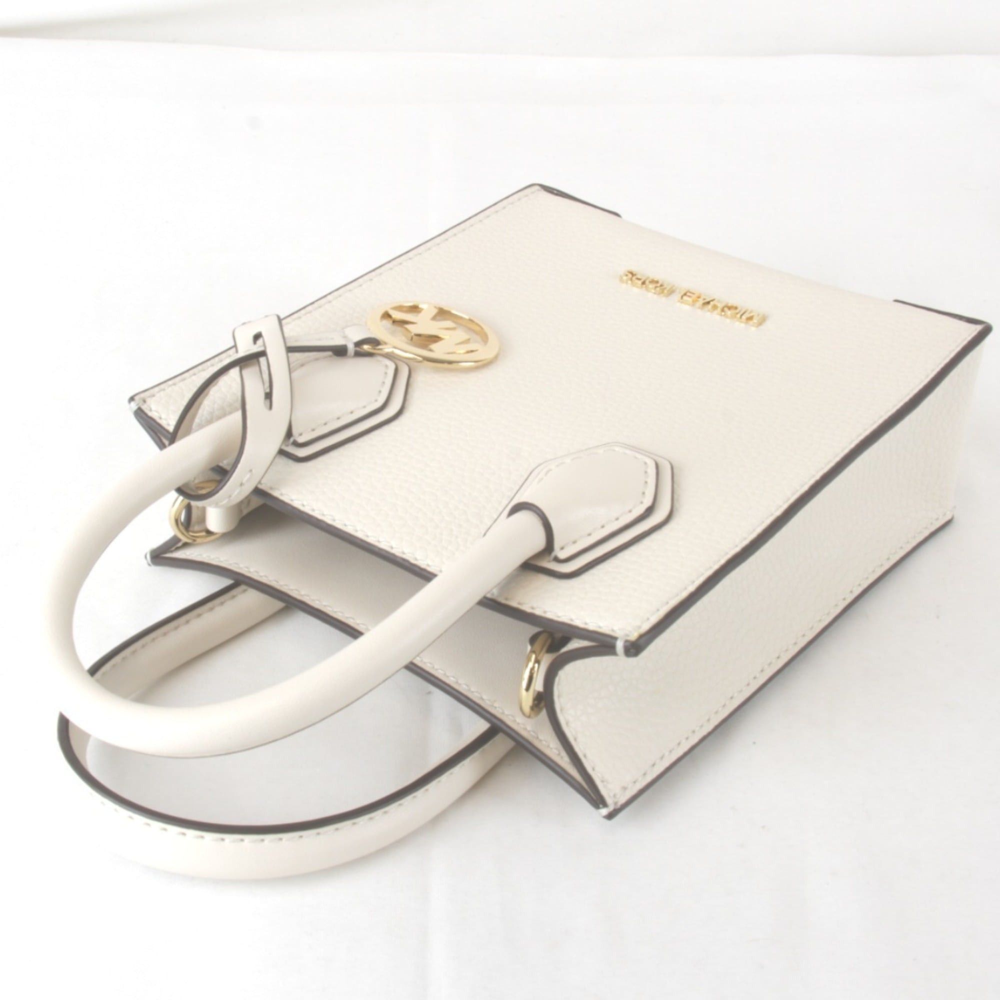 Michael Kors Michael Kors Shopper Tote Crossbody Bag Extra Small Shoulder Leather White Women's Size ONE SIZE - 4 Thumbnail