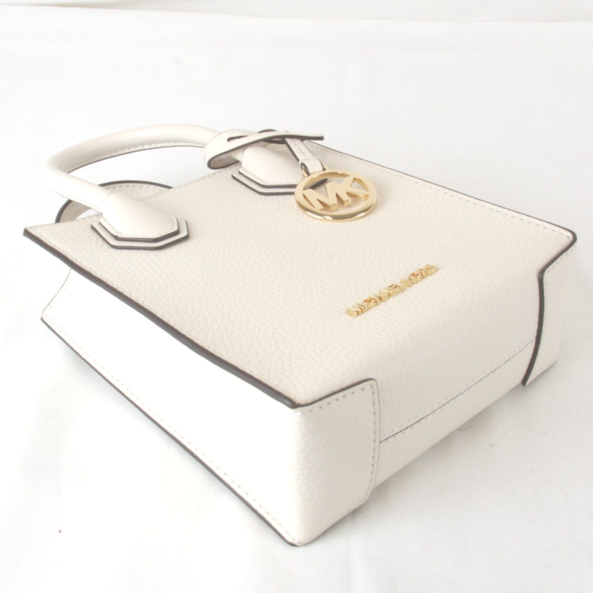Michael Kors Michael Kors Shopper Tote Crossbody Bag Extra Small Shoulder Leather White Women's Size ONE SIZE - 3 Thumbnail
