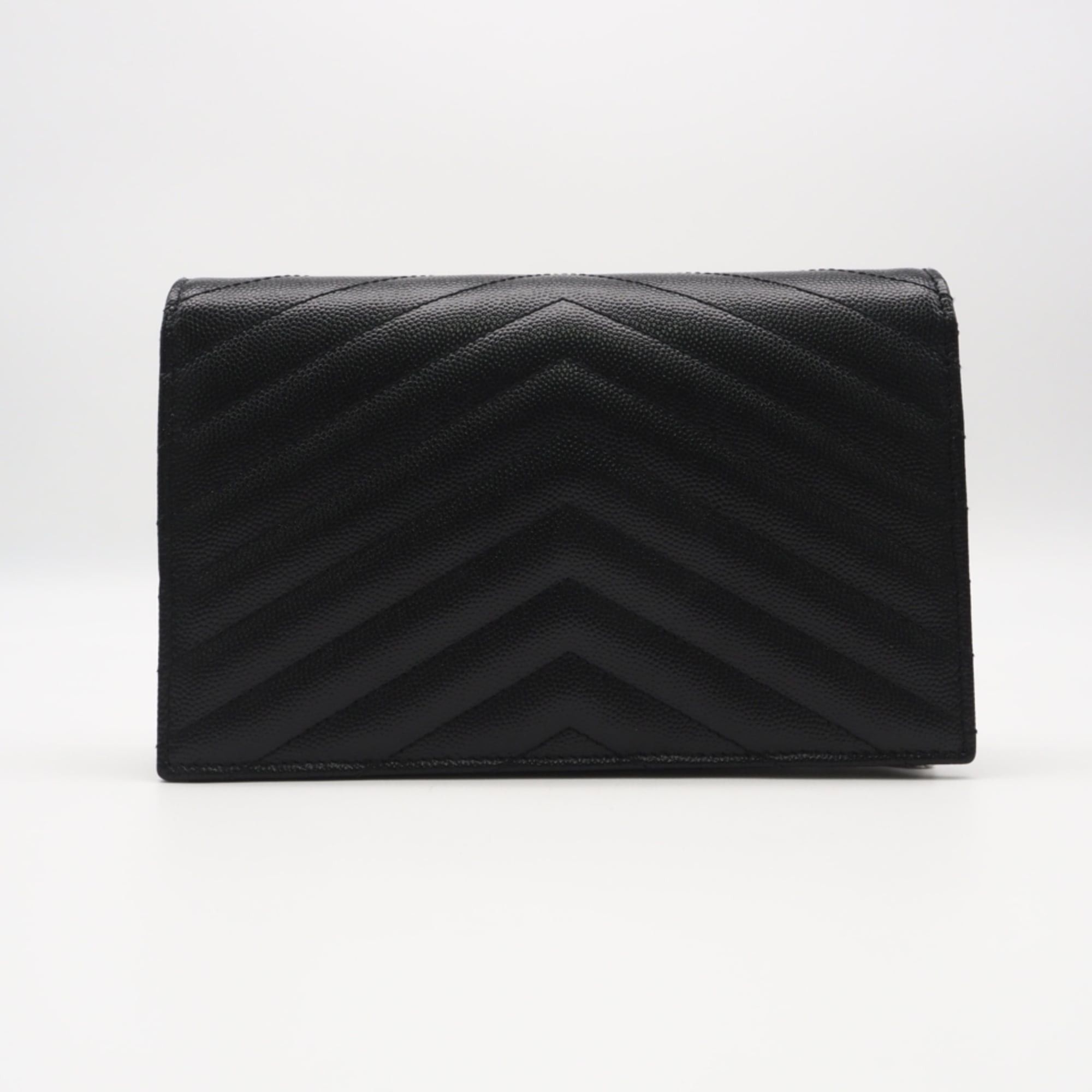 Yves Saint Laurent Yves Saint Laurent SAINT LAURENT PARIS Cassandra Envelope Chain Wallet 742920 (Grain de Poudre Leather) Shoulder Bag, Black, Women's Size ONE SIZE - 2 Thumbnail