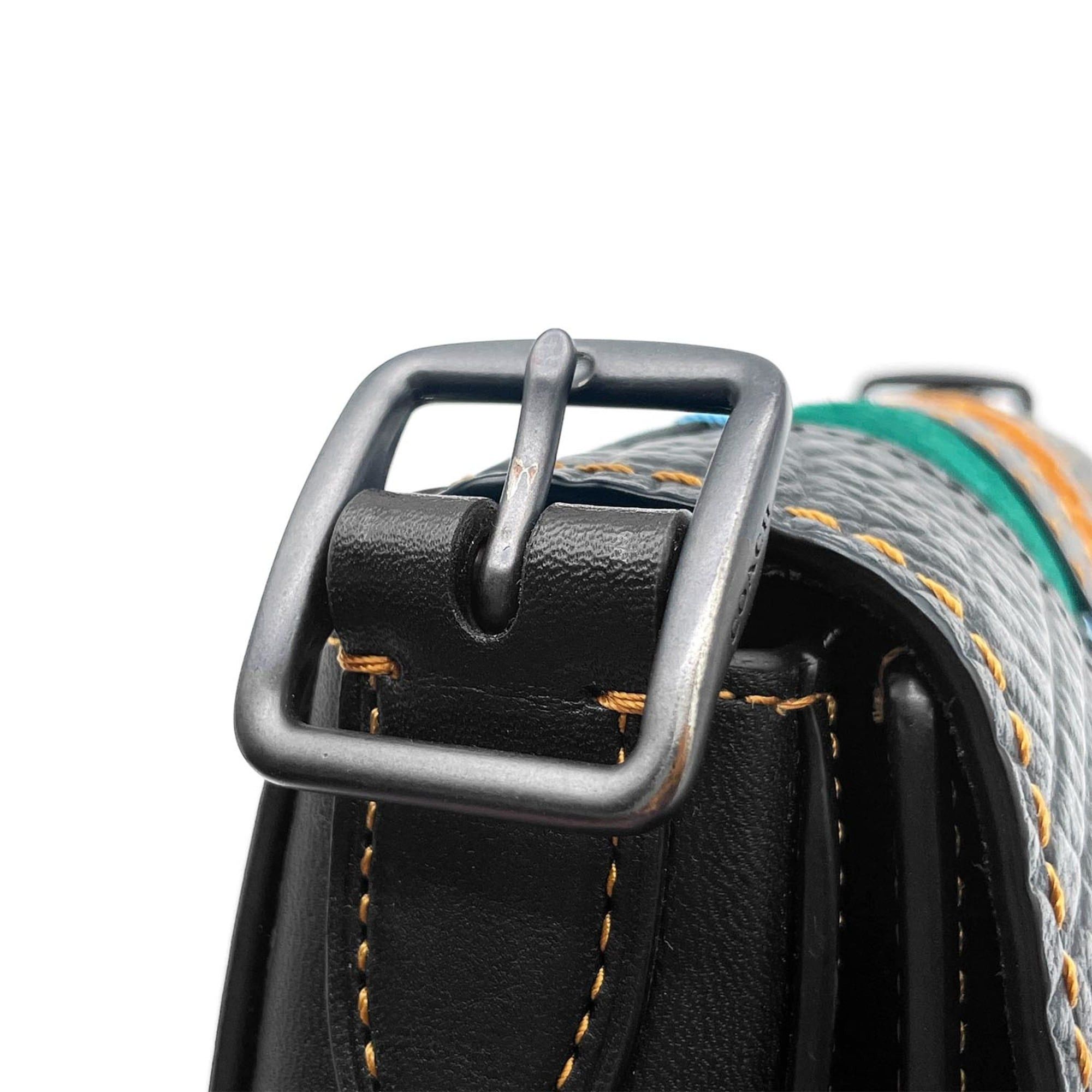 Coach COACH Saddlebag Varsity Patchwork Shoulder Bag 20115 Glovetanned Leather Black Men's and Women's Size ONE SIZE - 15 Thumbnail
