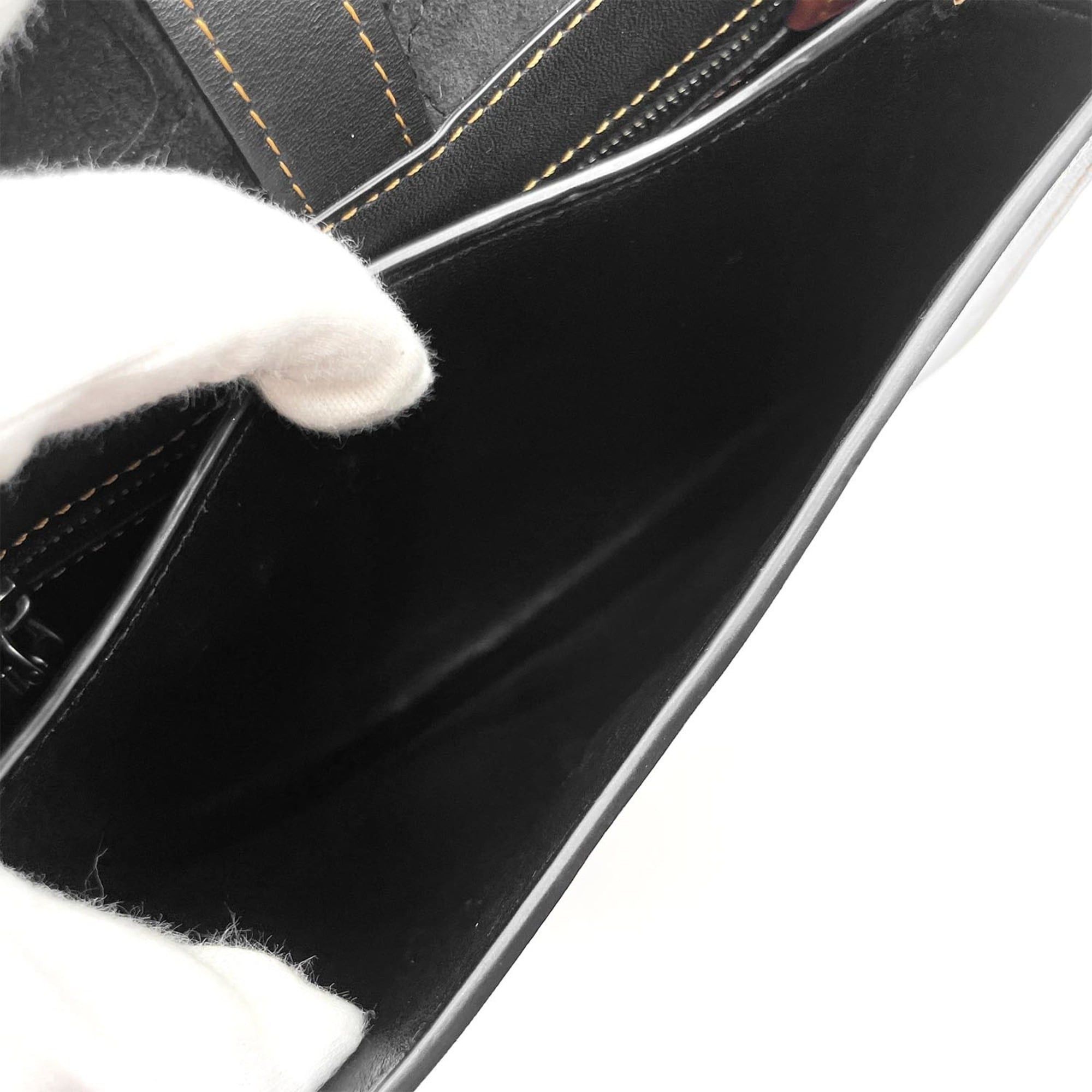 Coach COACH Saddlebag Varsity Patchwork Shoulder Bag 20115 Glovetanned Leather Black Men's and Women's Size ONE SIZE - 9 Thumbnail
