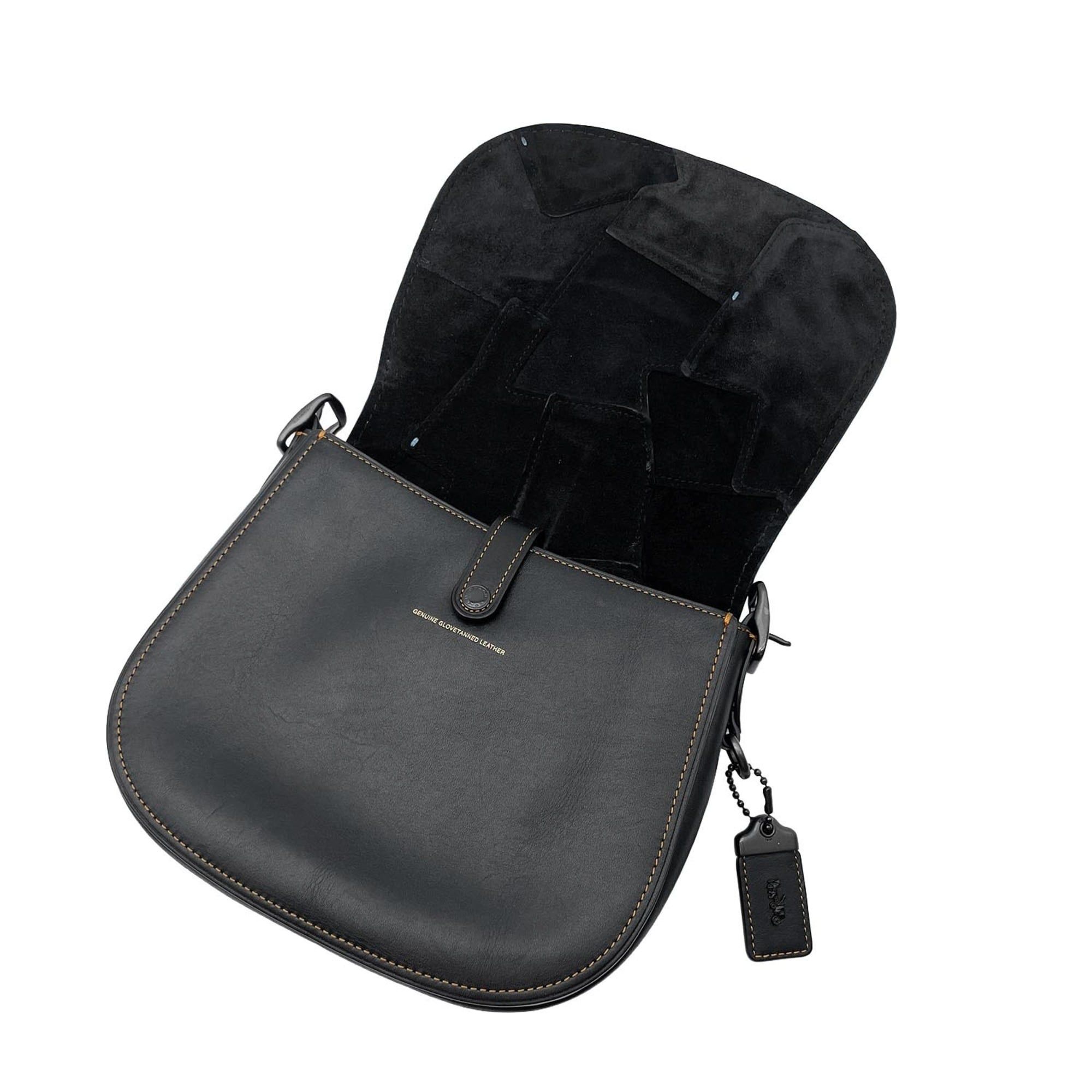 Coach COACH Saddlebag Varsity Patchwork Shoulder Bag 20115 Glovetanned Leather Black Men's and Women's Size ONE SIZE - 6 Thumbnail