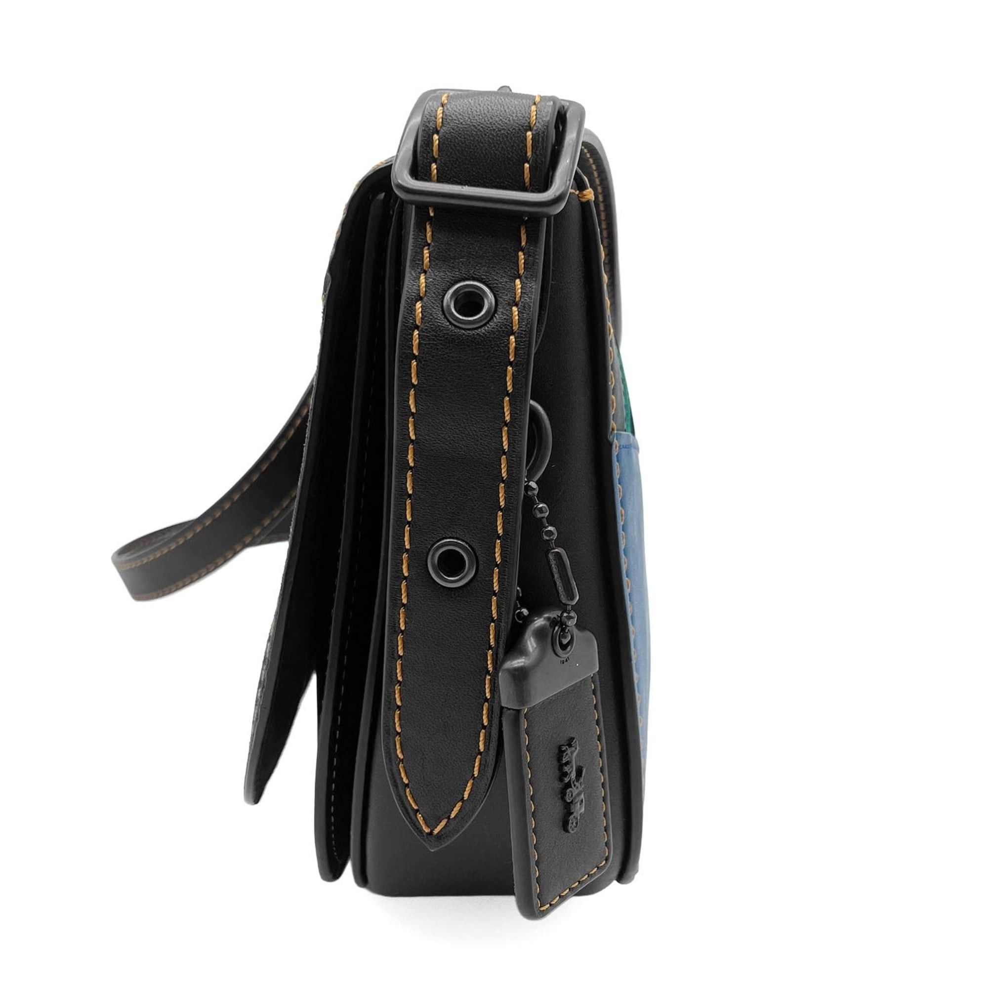 Coach COACH Saddlebag Varsity Patchwork Shoulder Bag 20115 Glovetanned Leather Black Men's and Women's Size ONE SIZE - 3 Thumbnail