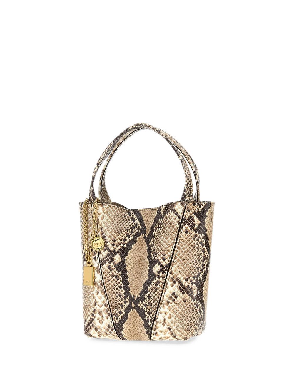 Chloe SMALL CHLOÉ SPIN TOTE BAG IN PYTHON-EFFECT LEATHER Size ONE SIZE - 3 Thumbnail