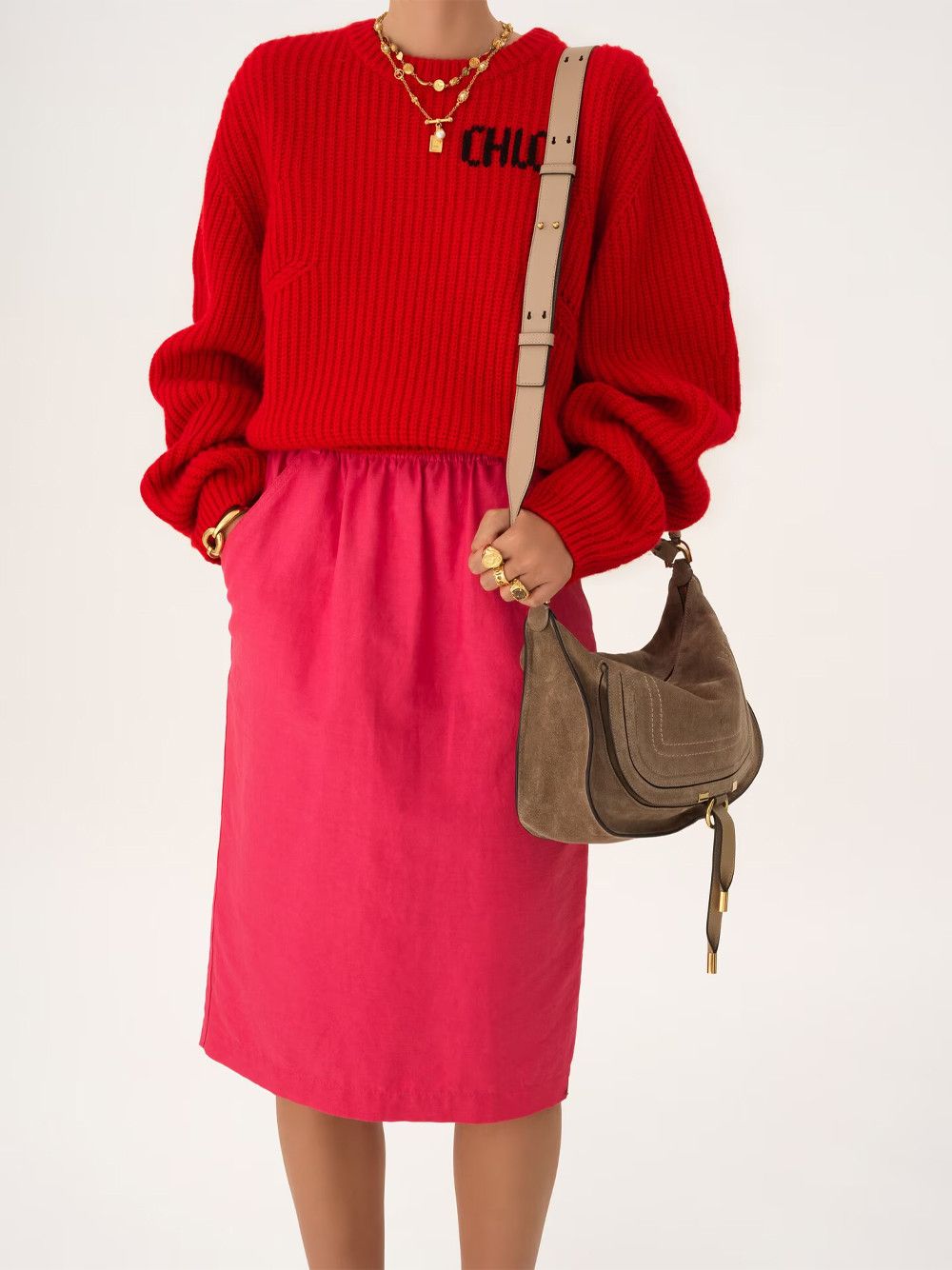 Chloe SMALL MARCIE SHOULDER BAG IN SUEDE LEATHER Size ONE SIZE - 3 Thumbnail
