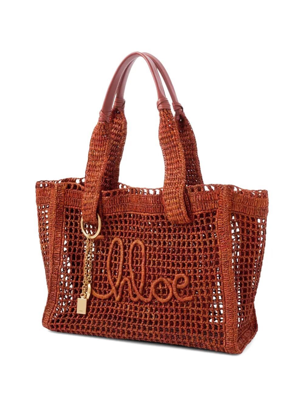 Chloe SUMMER BANANA EAST-WEST TOTE BAG IN RAFFIA Size ONE SIZE - 3 Thumbnail