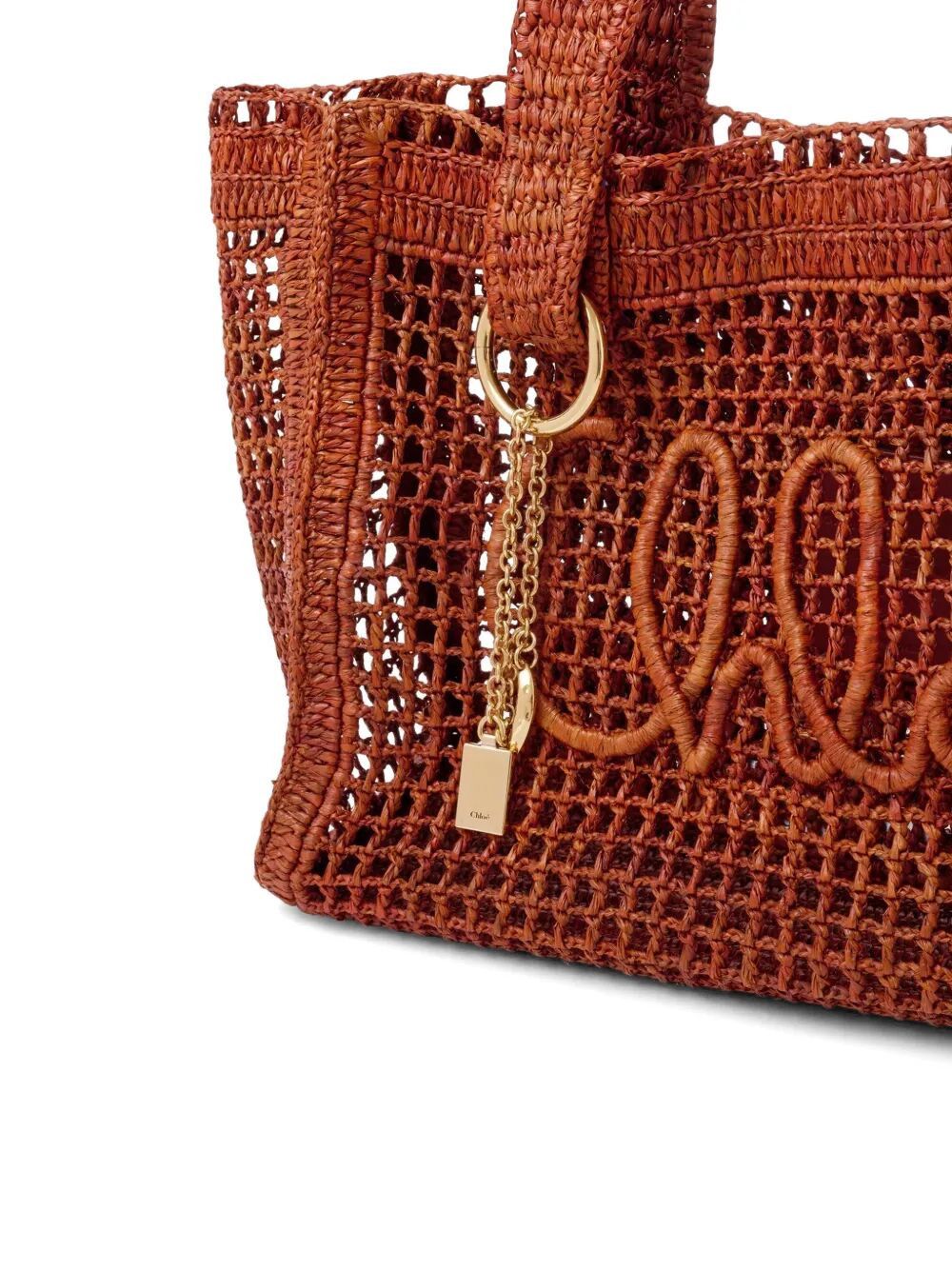 Chloe SUMMER BANANA EAST-WEST TOTE BAG IN RAFFIA Size ONE SIZE - 4 Thumbnail
