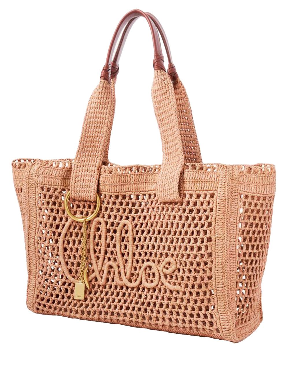 Chloe SUMMER BANANA EAST-WEST TOTE BAG IN RAFFIA Size ONE SIZE - 3 Thumbnail