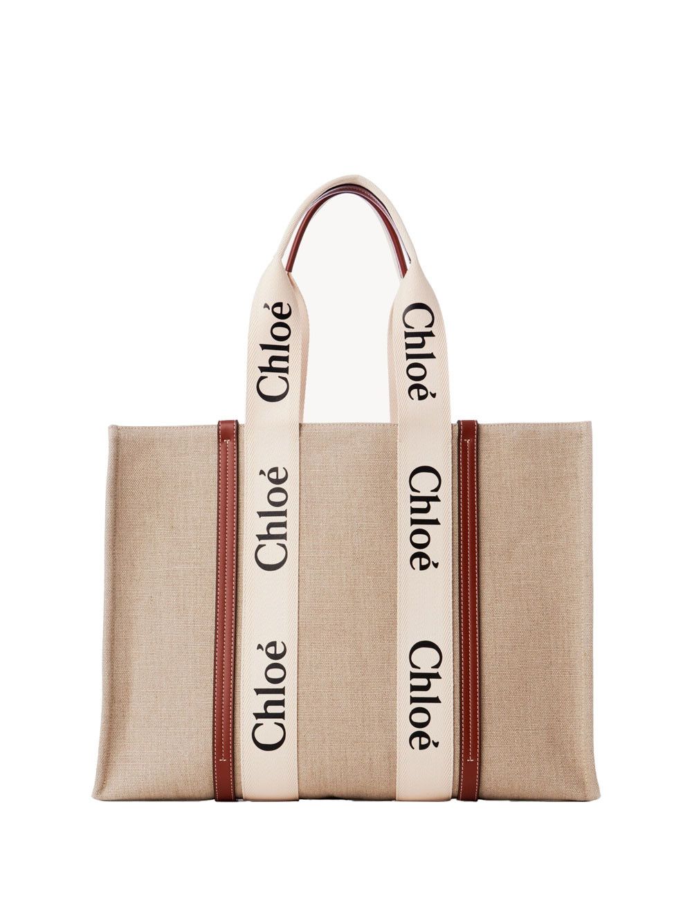 Chloe LARGE WOODY TOTE BAG IN LINEN Size ONE SIZE - 2 Thumbnail