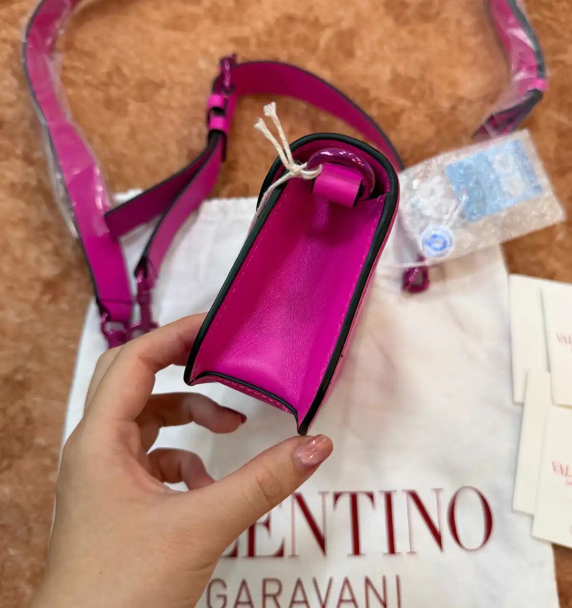 Valentino VALENTINO Vsling mini rose redcowhide leather crossbody bag 2 striped detachable Size ONE SIZE - 6 Thumbnail