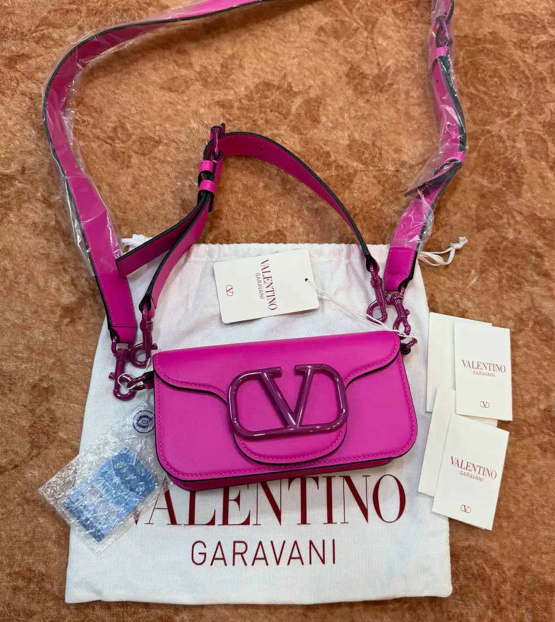 Valentino VALENTINO Vsling mini rose redcowhide leather crossbody bag 2 striped detachable Size ONE SIZE - 2 Thumbnail