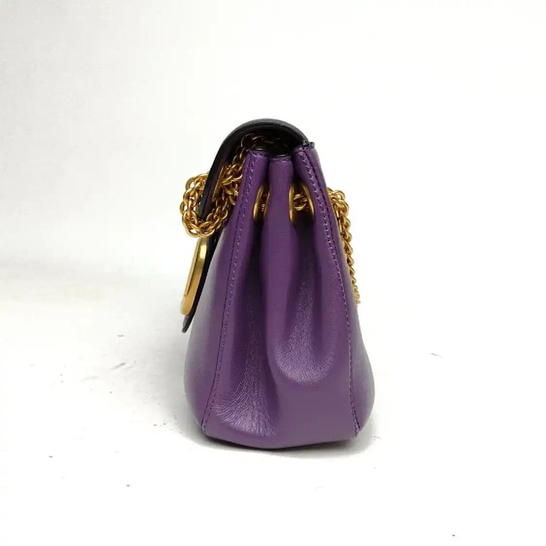 Valentino VALENTINO Vsling purple sheepskin shoulder bag gold hardware Size ONE SIZE - 2 Thumbnail