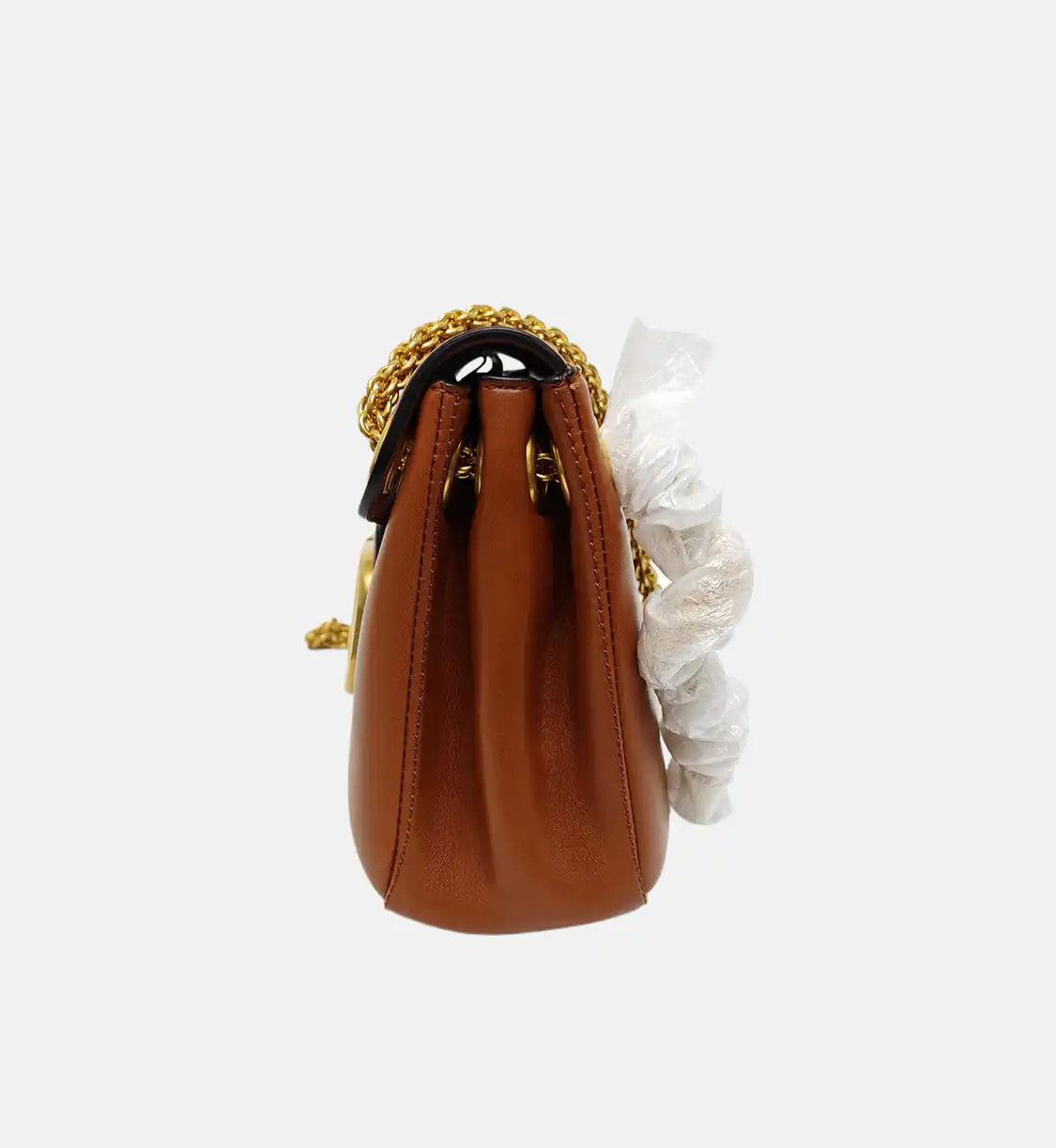 Valentino VALENTINO Vsling brown cowhide leather stud shoulder bag crossbody bag gold hard Size ONE SIZE - 3 Thumbnail