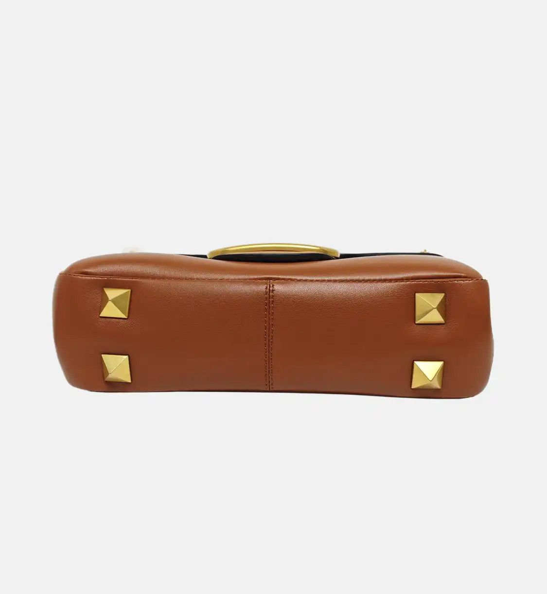 Valentino VALENTINO Vsling brown cowhide leather stud shoulder bag crossbody bag gold hard Size ONE SIZE - 6 Thumbnail