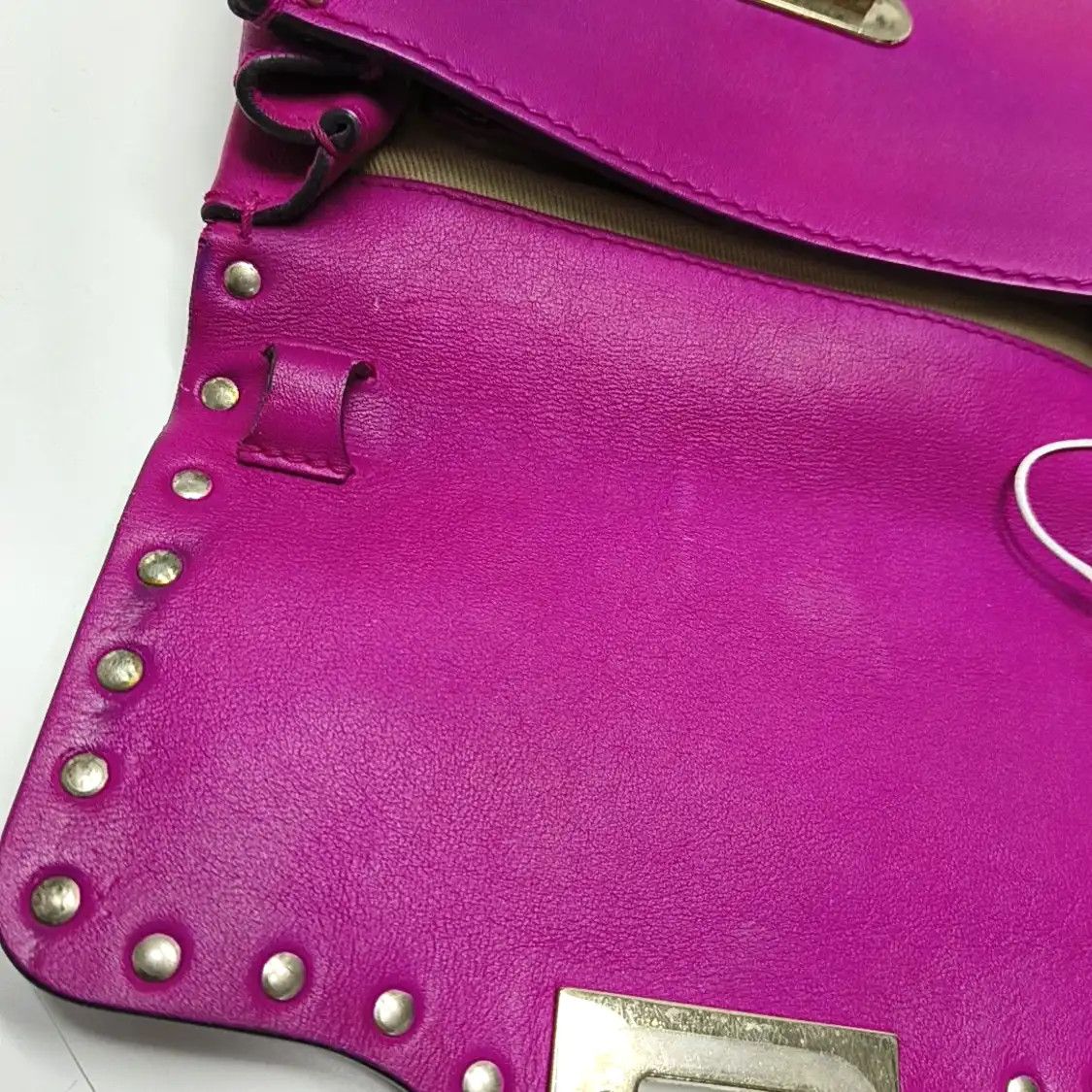 Valentino VALENTINO Rockstud rose redcowhide leather stud shoulder bag gold hardware detac Size ONE SIZE - 13 Thumbnail