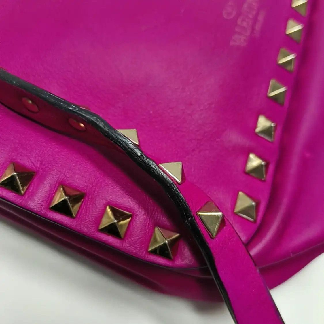 Valentino VALENTINO Rockstud rose redcowhide leather stud shoulder bag gold hardware detac Size ONE SIZE - 19 Thumbnail