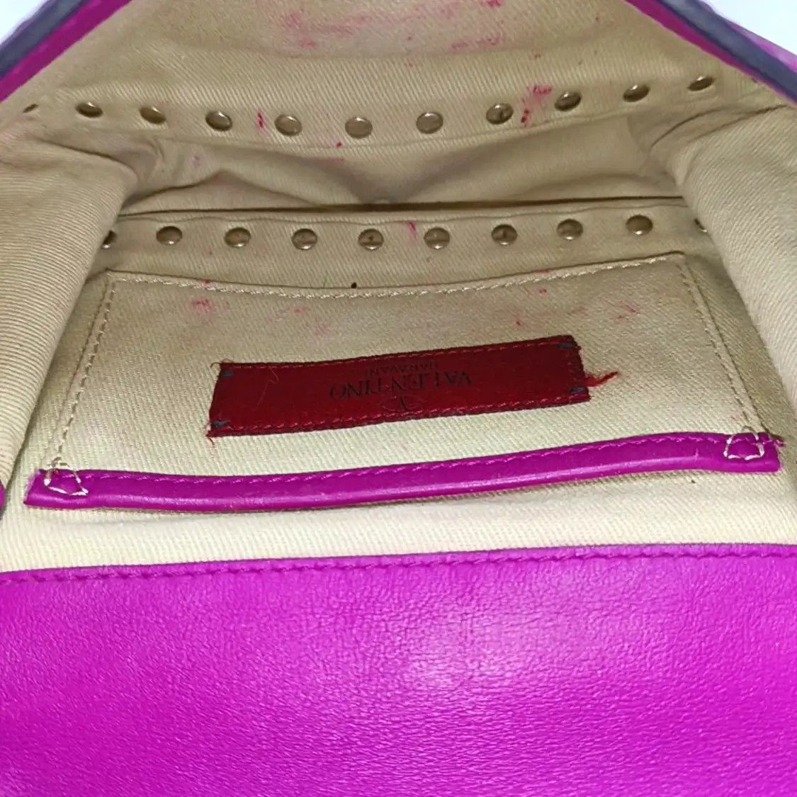 Valentino VALENTINO Rockstud rose redcowhide leather stud shoulder bag gold hardware detac Size ONE SIZE - 7 Thumbnail