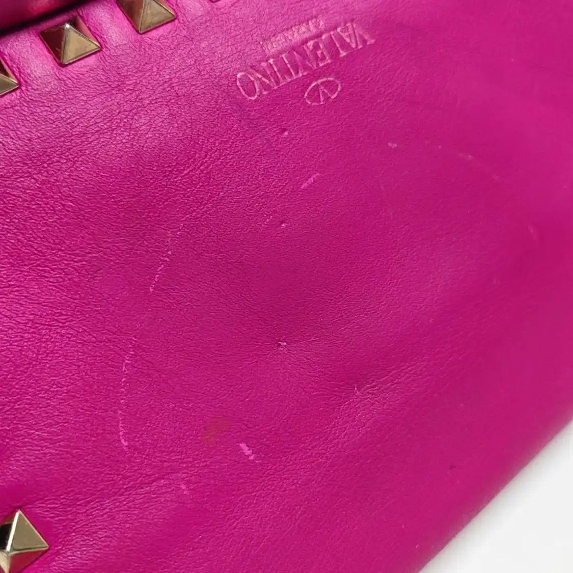 Valentino VALENTINO Rockstud rose redcowhide leather stud shoulder bag gold hardware detac Size ONE SIZE - 15 Thumbnail