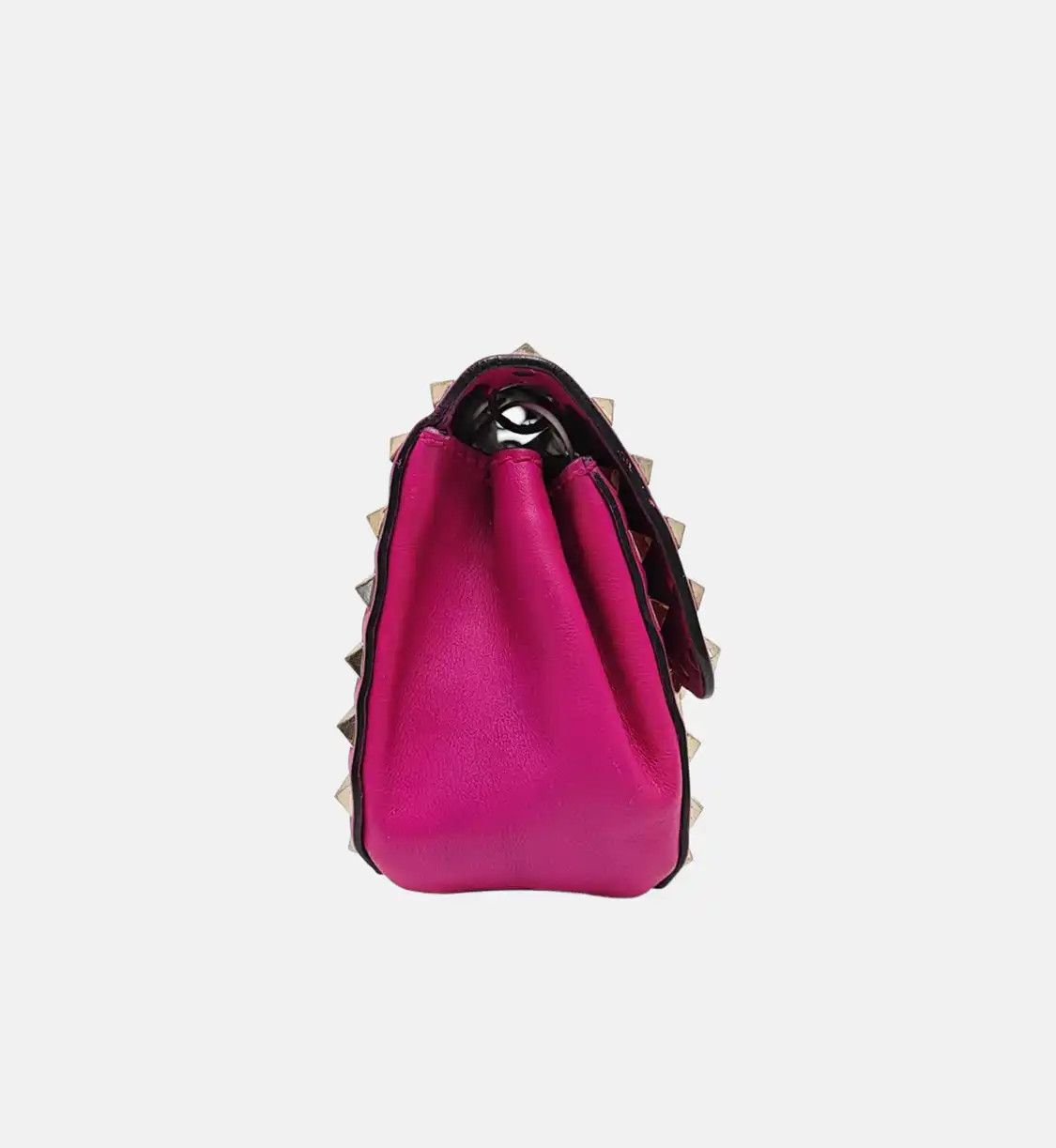 Valentino VALENTINO Rockstud rose redcowhide leather stud shoulder bag gold hardware detac Size ONE SIZE - 4 Thumbnail
