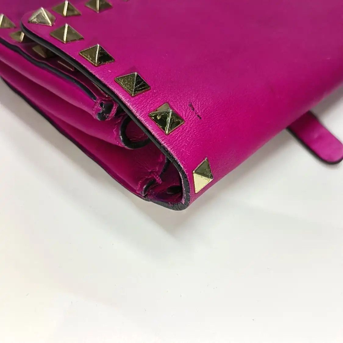 Valentino VALENTINO Rockstud rose redcowhide leather stud shoulder bag gold hardware detac Size ONE SIZE - 10 Thumbnail