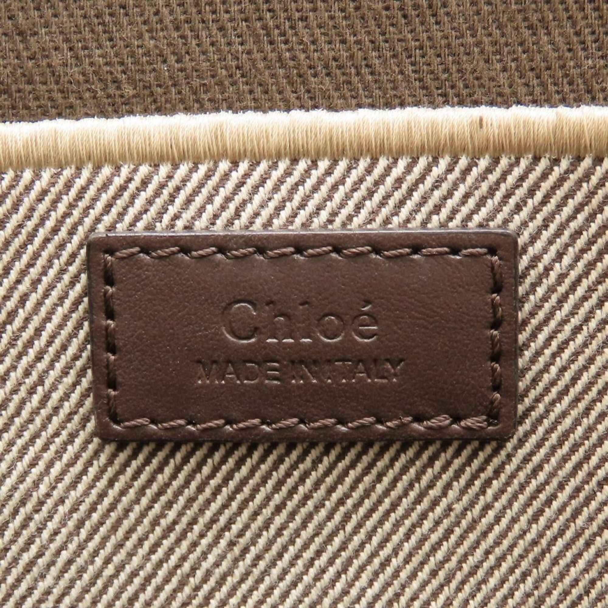 Chloe Chloé Chloe Carry Small Tote Bag CHC25SS911O6524X Canvas x Leather Coal Brown Women's 353376 Size ONE SIZE - 9 Thumbnail